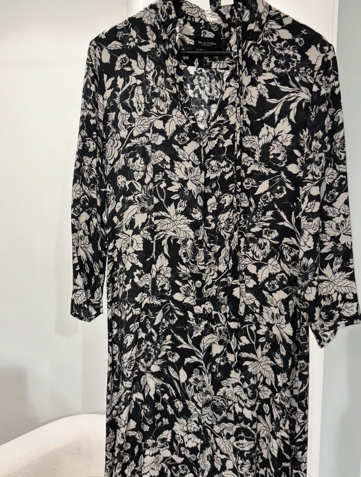 SAND Copenhagen Dress - Navy & White Floral Print - Size S
