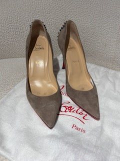 Christian Louboutin Heels – Suede w. studs & Red Soles - EU 40,5