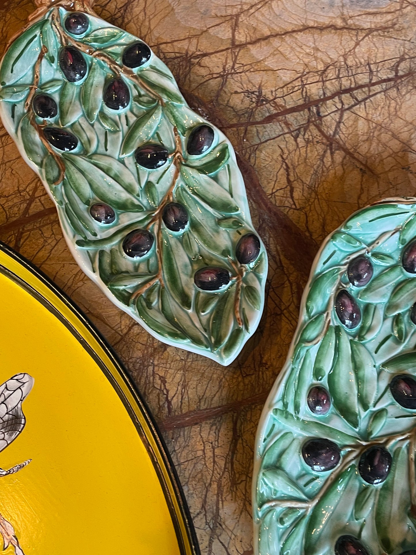 Oliven fad - Italiensk porcelæn