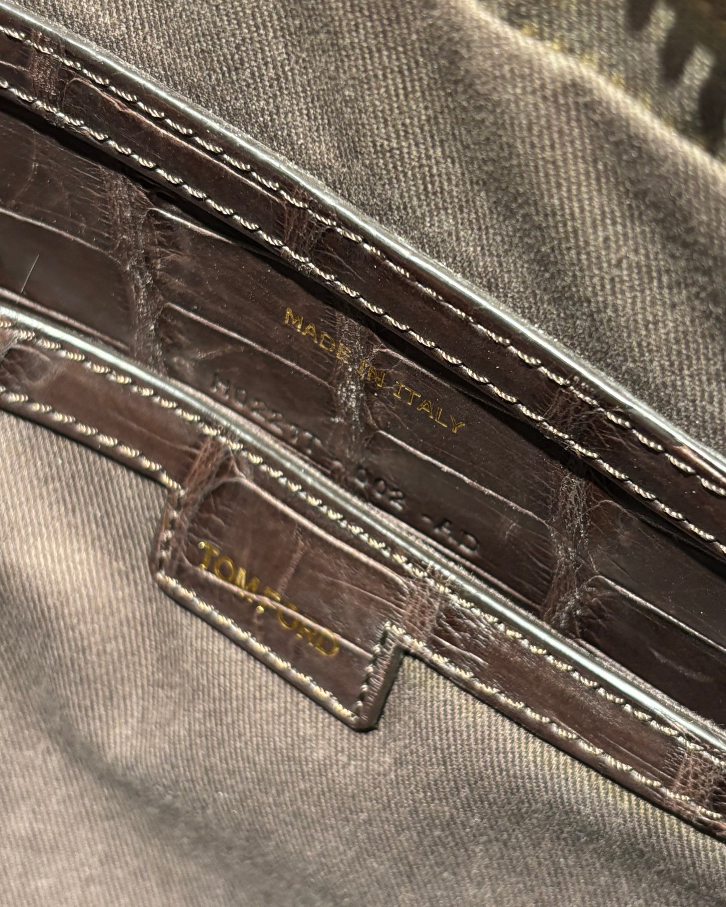 Tom Ford Attaché - Real Crocodile in Brown & Gold Zipper