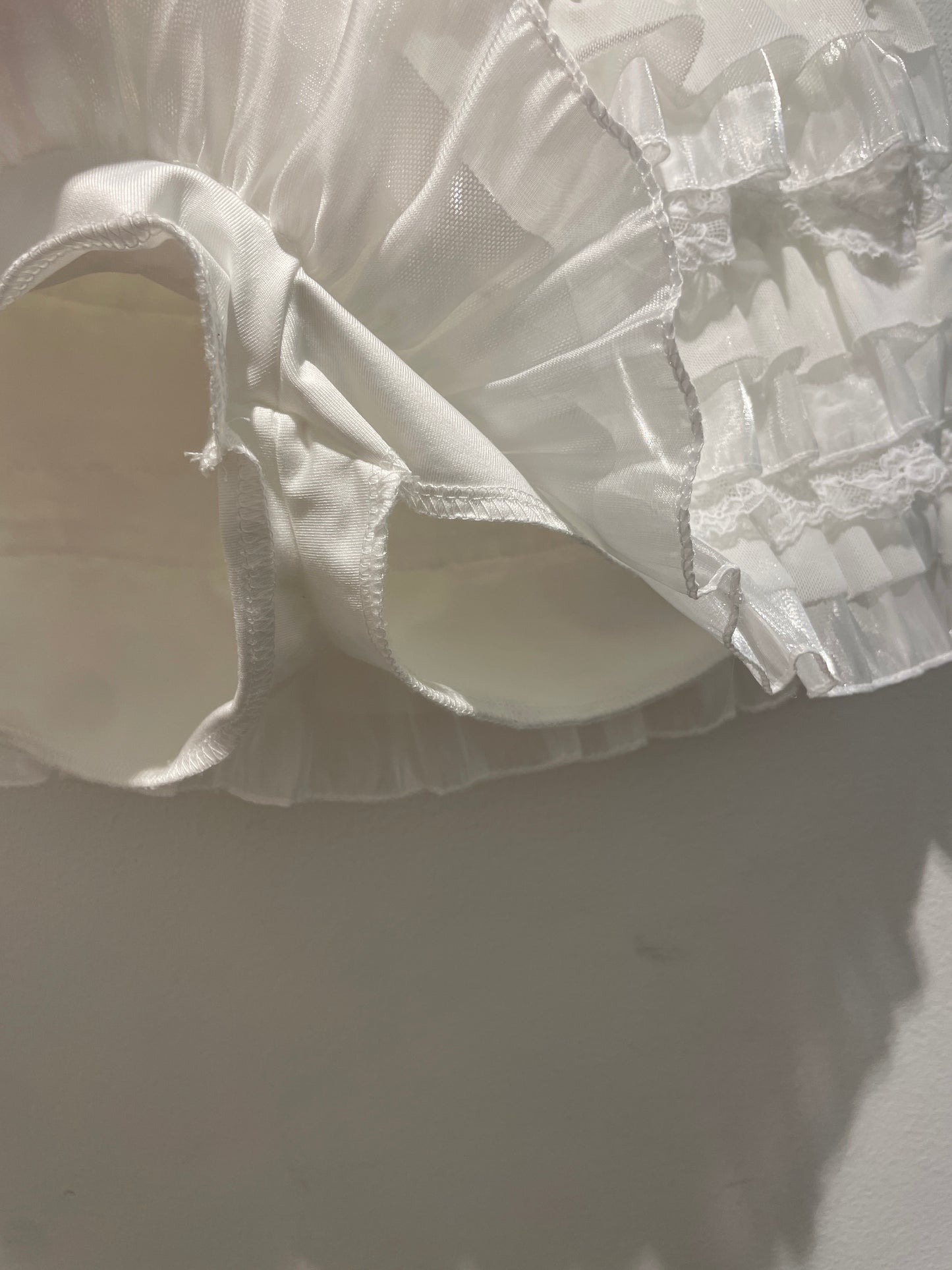 White Ruffled Lace Shorts - XS/S