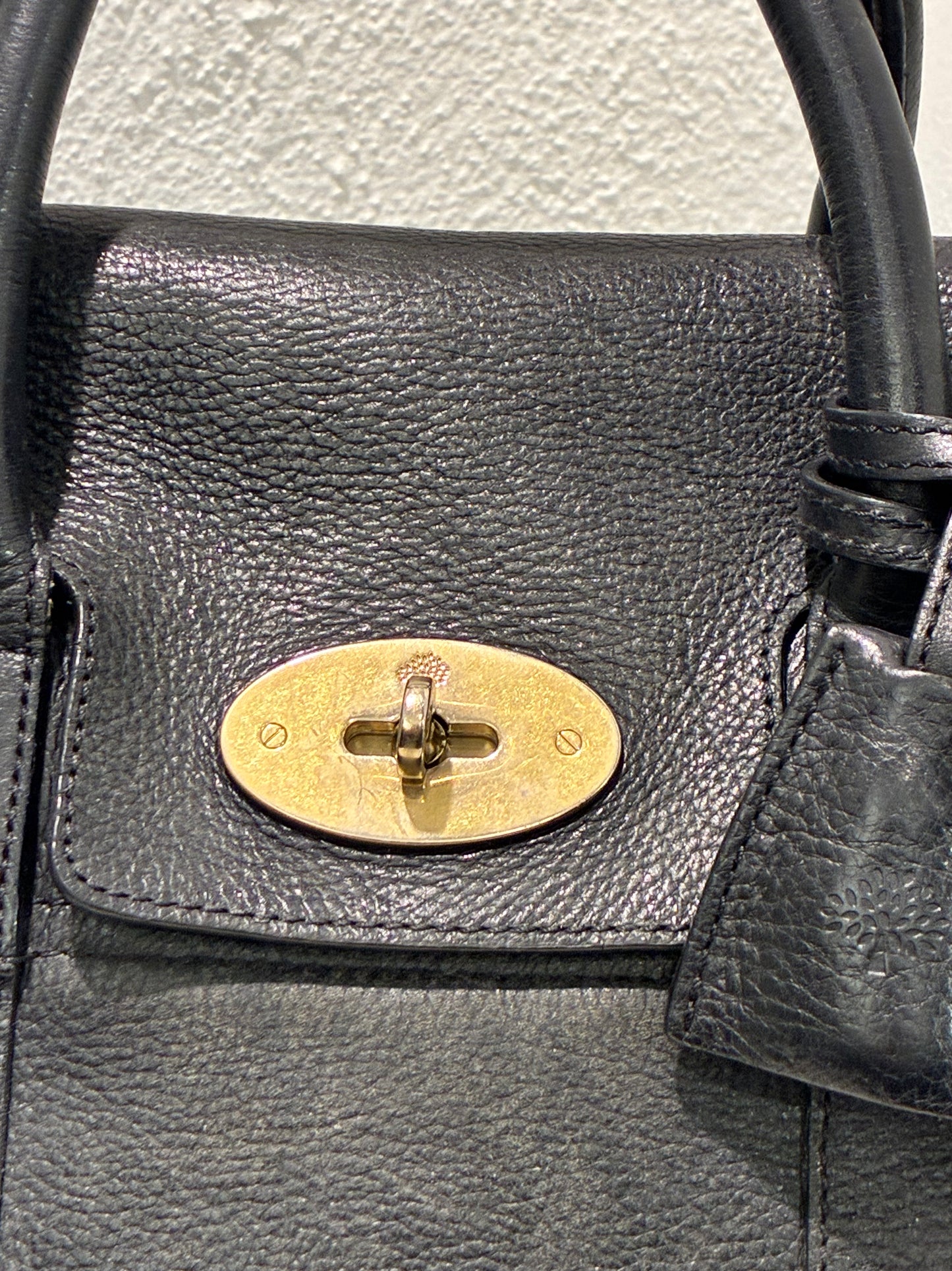 Mulberry Small Bayswater Satchel - Black Calfskin & Gold Hardware