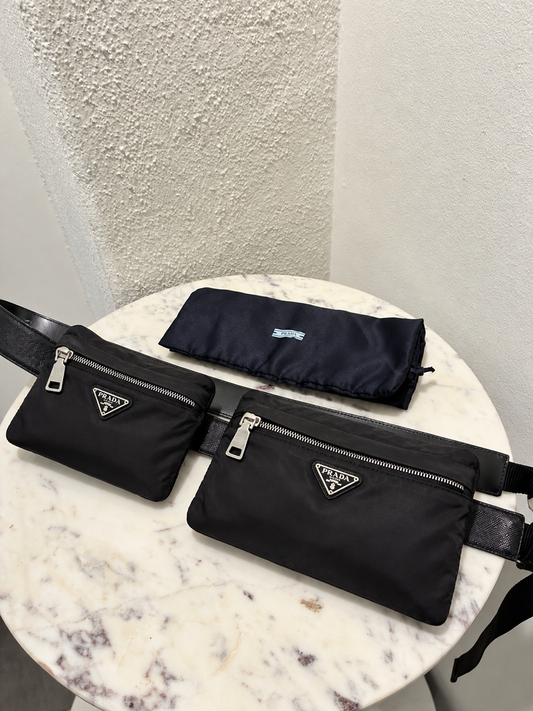 Prada Tessuto Nylon Belt Bag – Black - 100cm