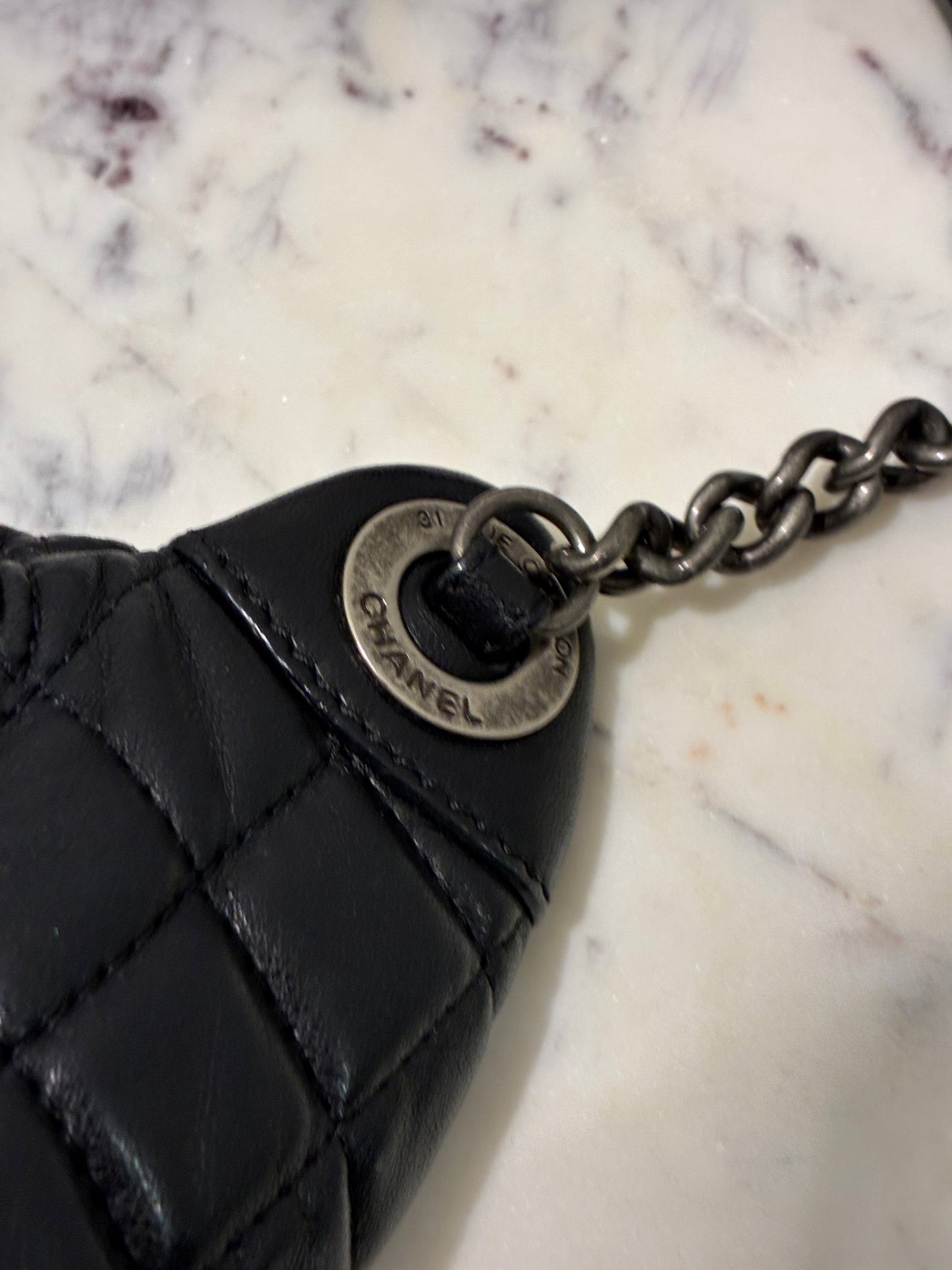 Chanel crossbody / bumbag - black lambskin with ruthenium hardware