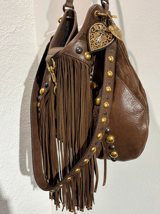Gucci Fringe Bag – Suede & Leather with Stud Details