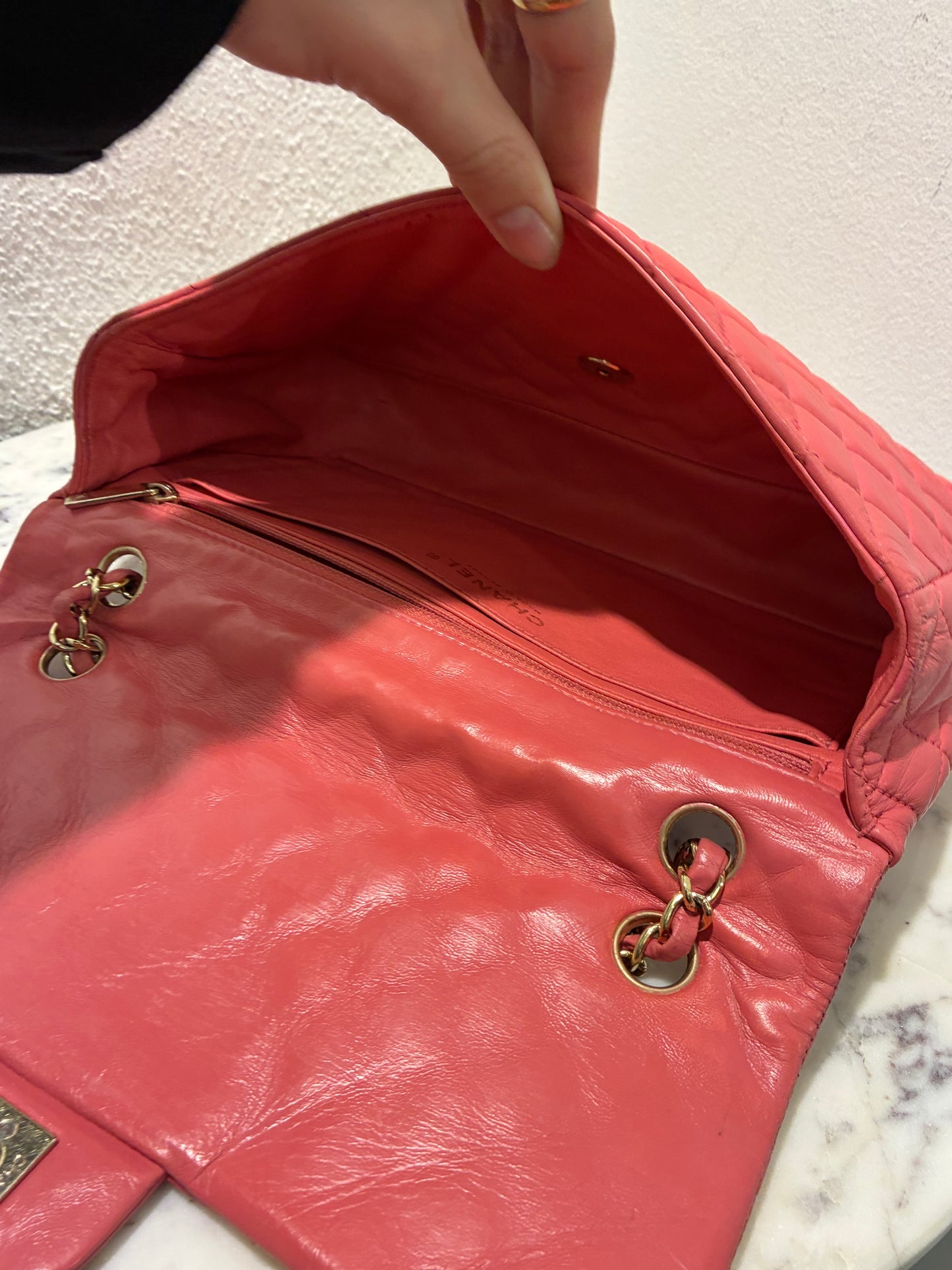 Chanel Charm Single Flap – Pink Leather & Gold Hardware (Kopi)