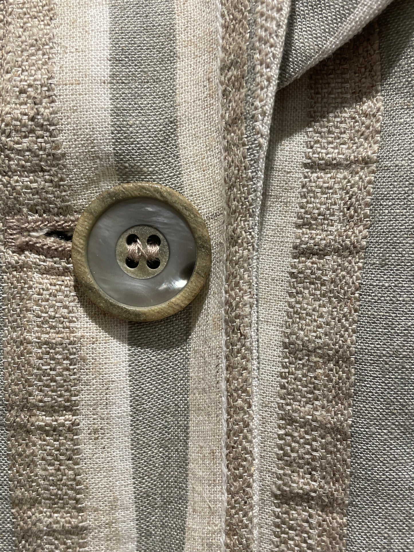 Vintage St. Michael Striped Blazer Jacket – Beige / Sage Green - EU42