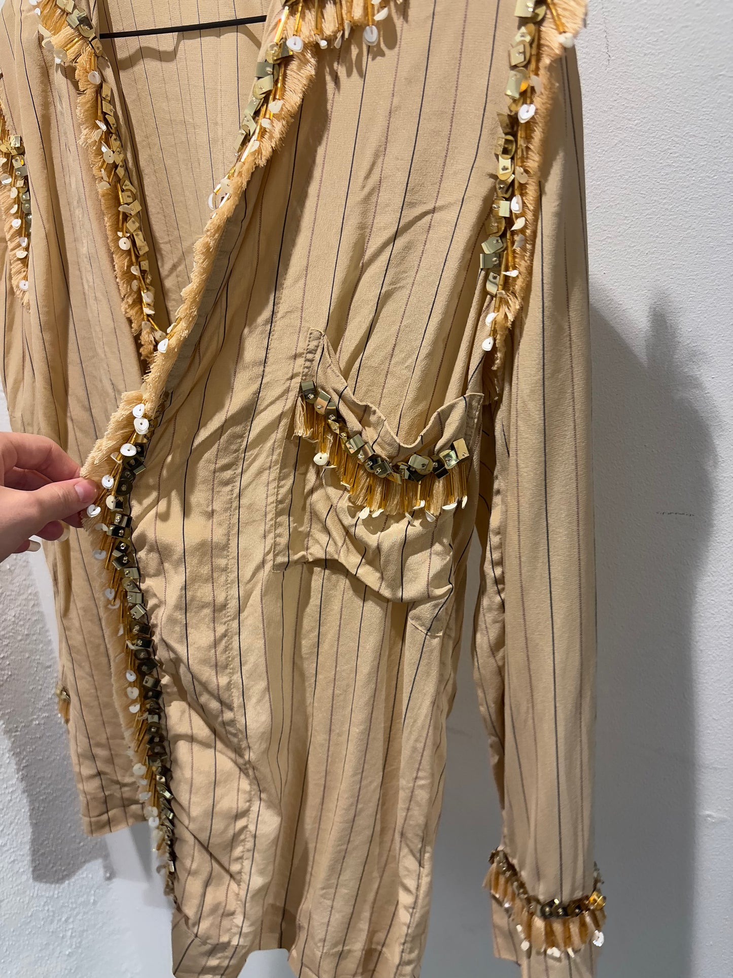 Malene Birger - Shirt w. gold beads - S - Medina’s Wardrobe