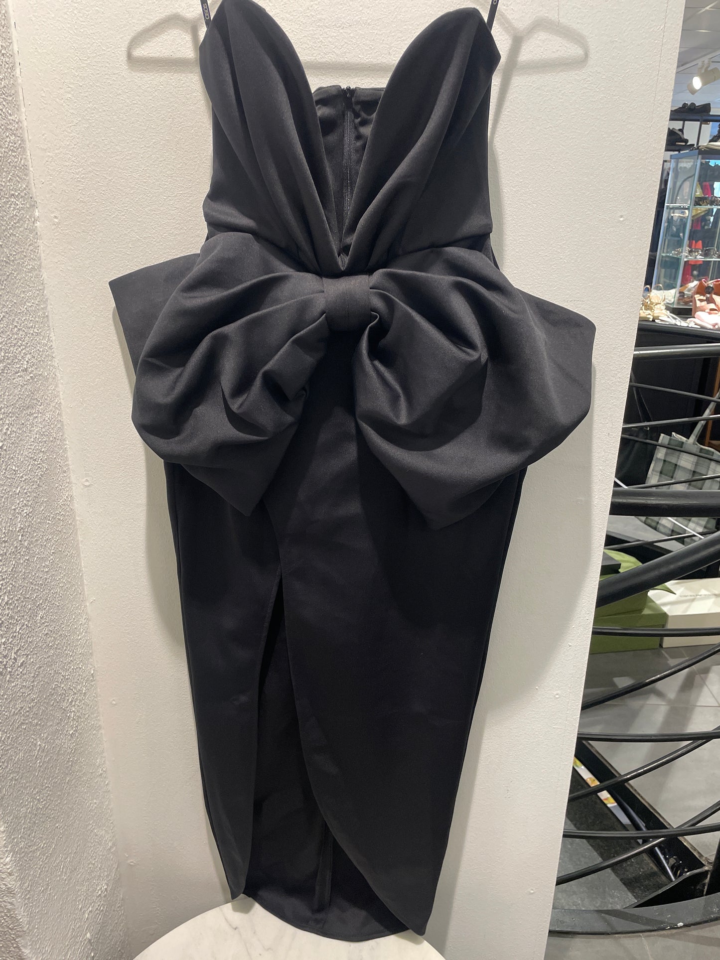 ASOS Strapless Satin Bow Dress – Size 36 - Medinas Wardrobe