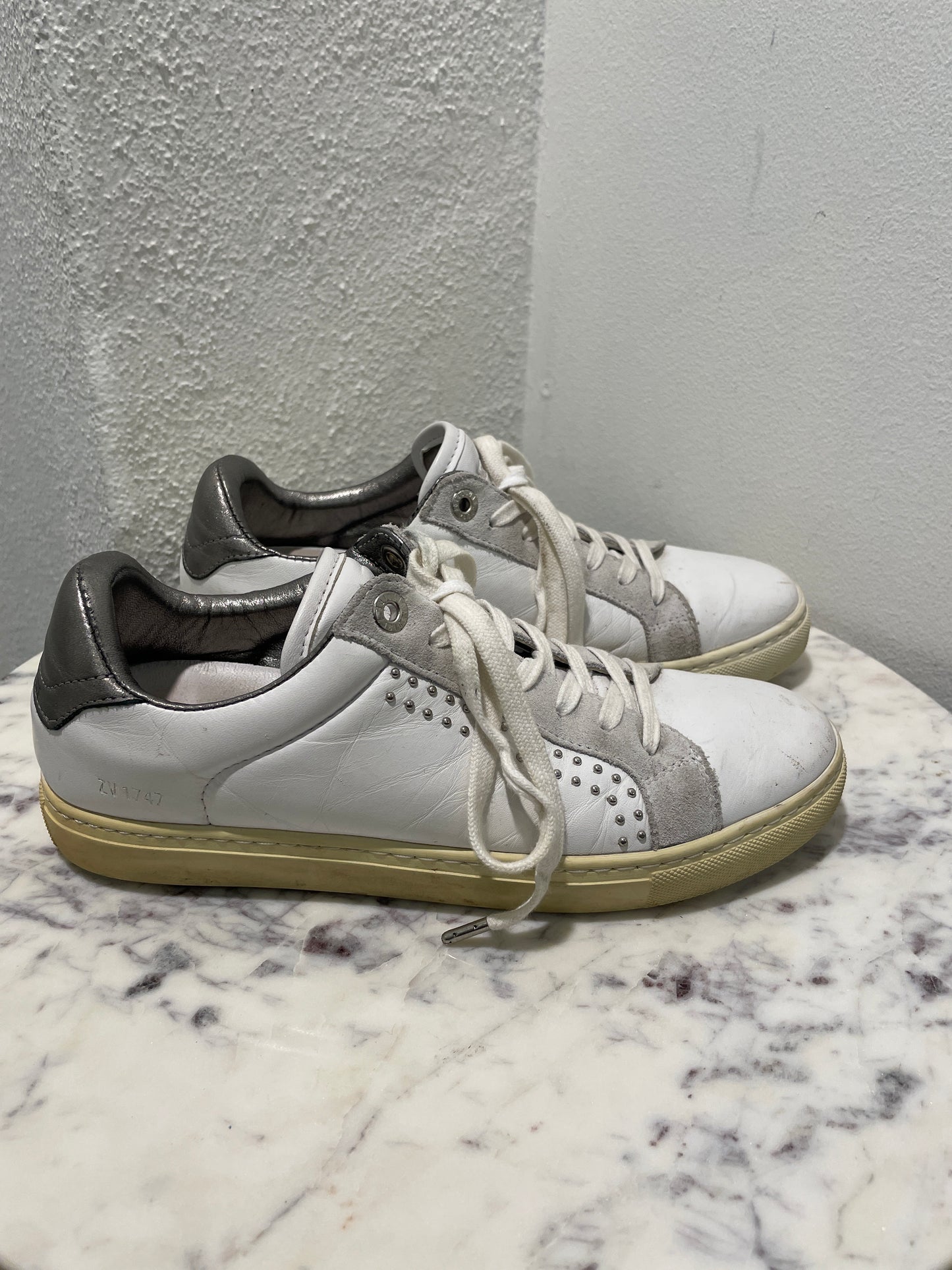 Zadig & Voltaire White Leather ZV1747 Sneakers - 38