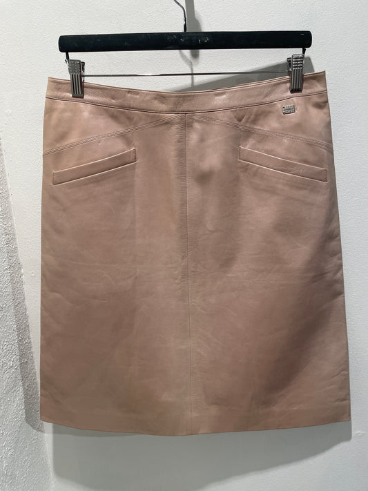 Chanel Skirt – Lambskin Leather in Pearl Rose - EU 40