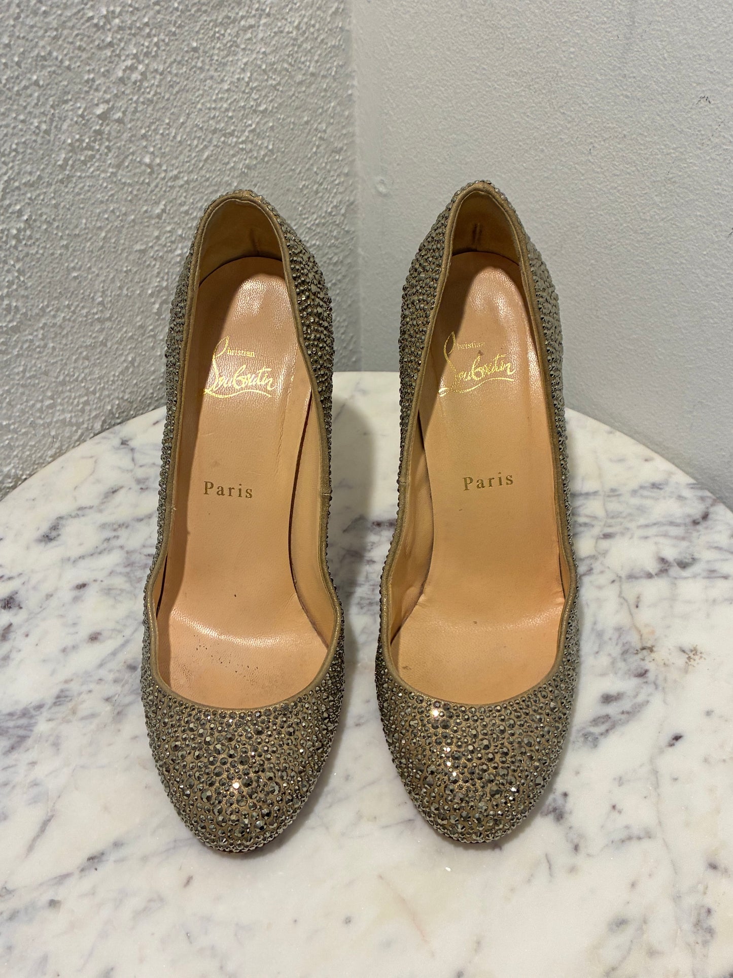 Christian Louboutin Heels - Fifi Strass 100 - Size 38,5