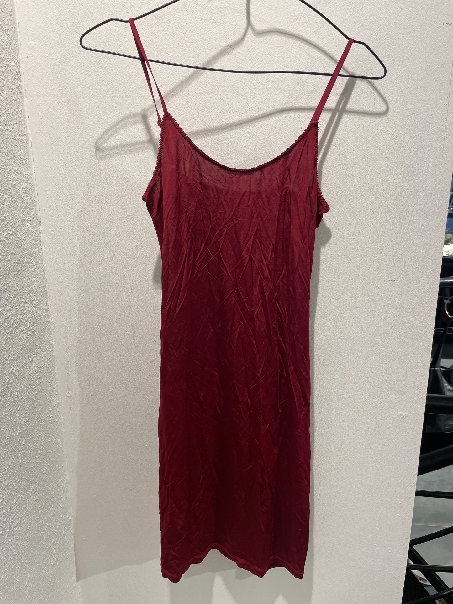 Ganni - Burgundy Satin dress / underdress - XS - Medinas Wardrobe