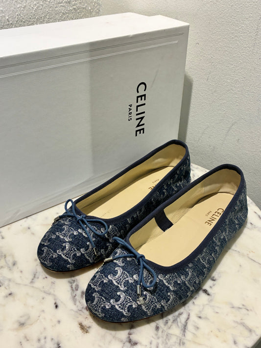 Celine Logo Ballerinas  – Denim - Size 39