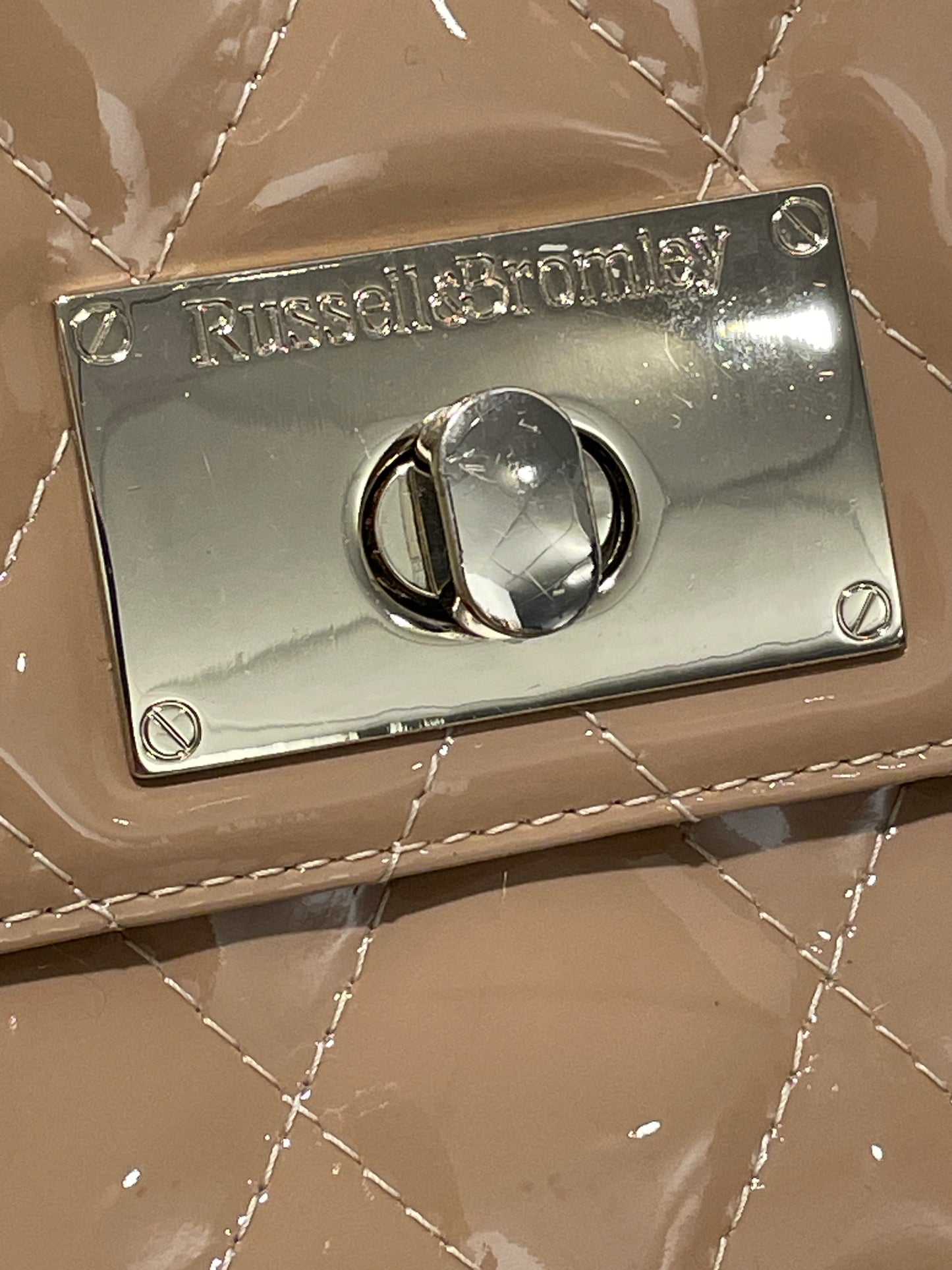 Russell & Bromley Quincemini Patent Leather Bag – Nude
