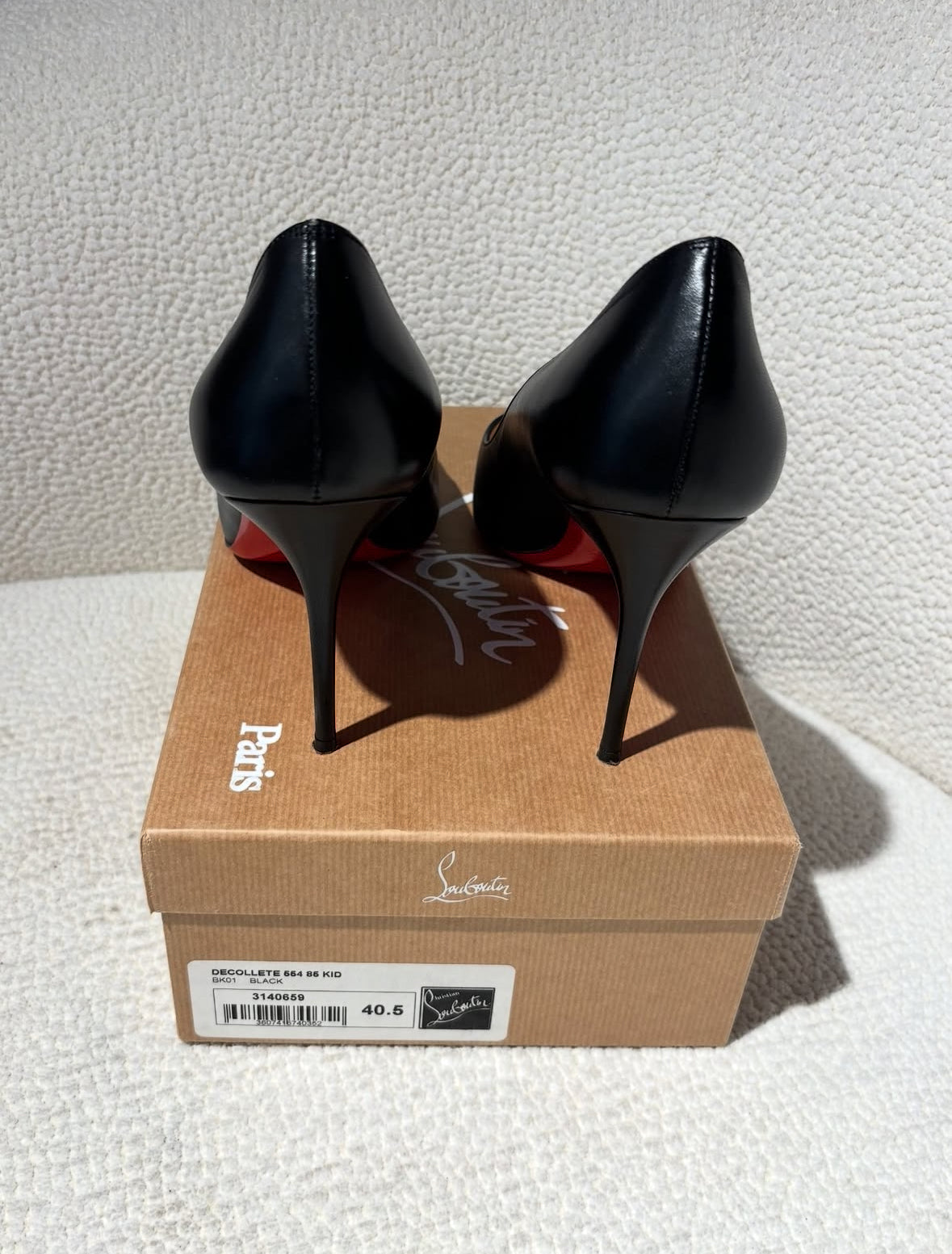 Christian Louboutin Heels – Black Leather with Red Soles - EU 40.5
