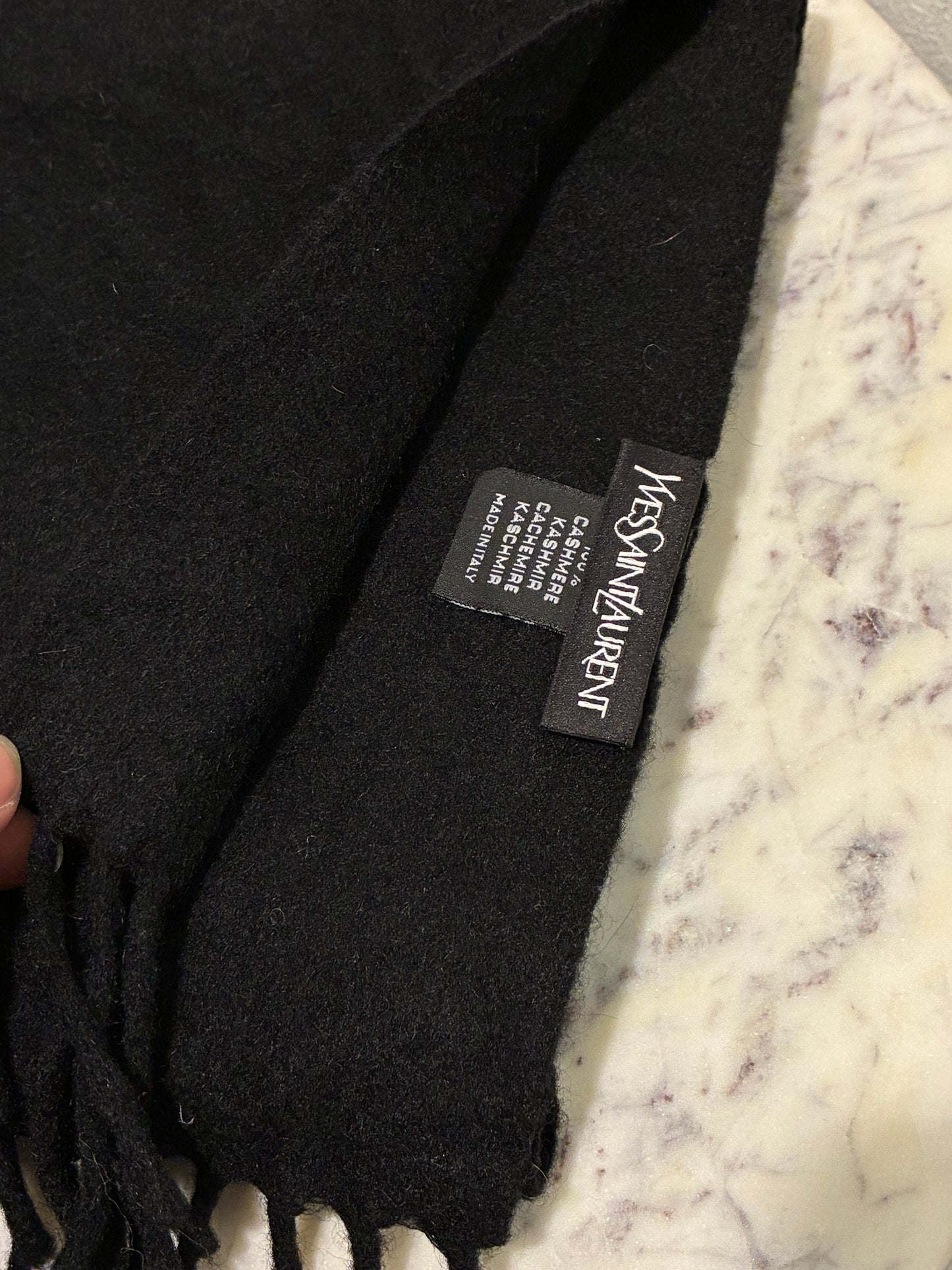 YSL Scarf - Cashmere - Black on Black