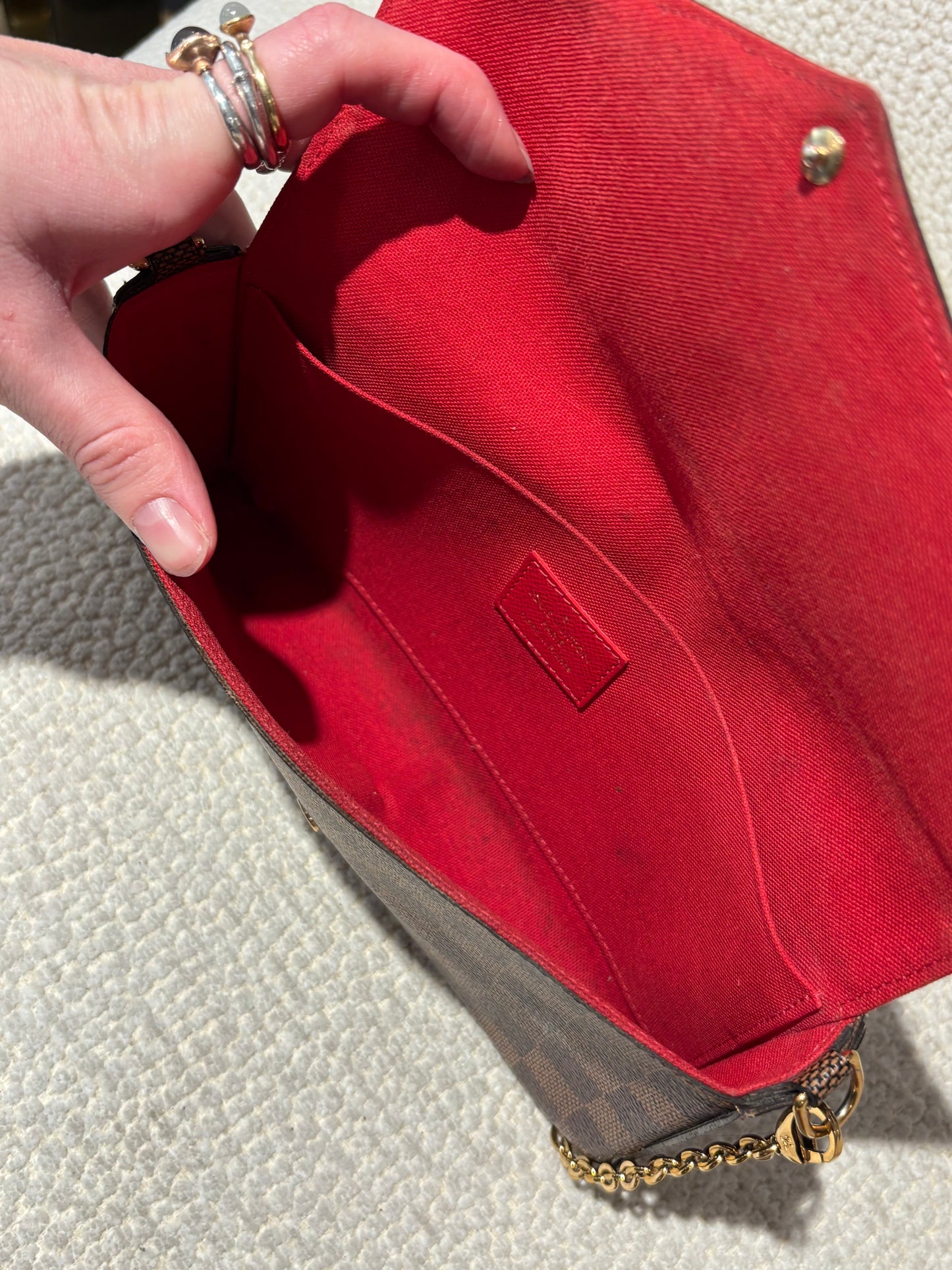 Louis Vuitton Pochette Félicie – Damier Canvas with Gold Chain