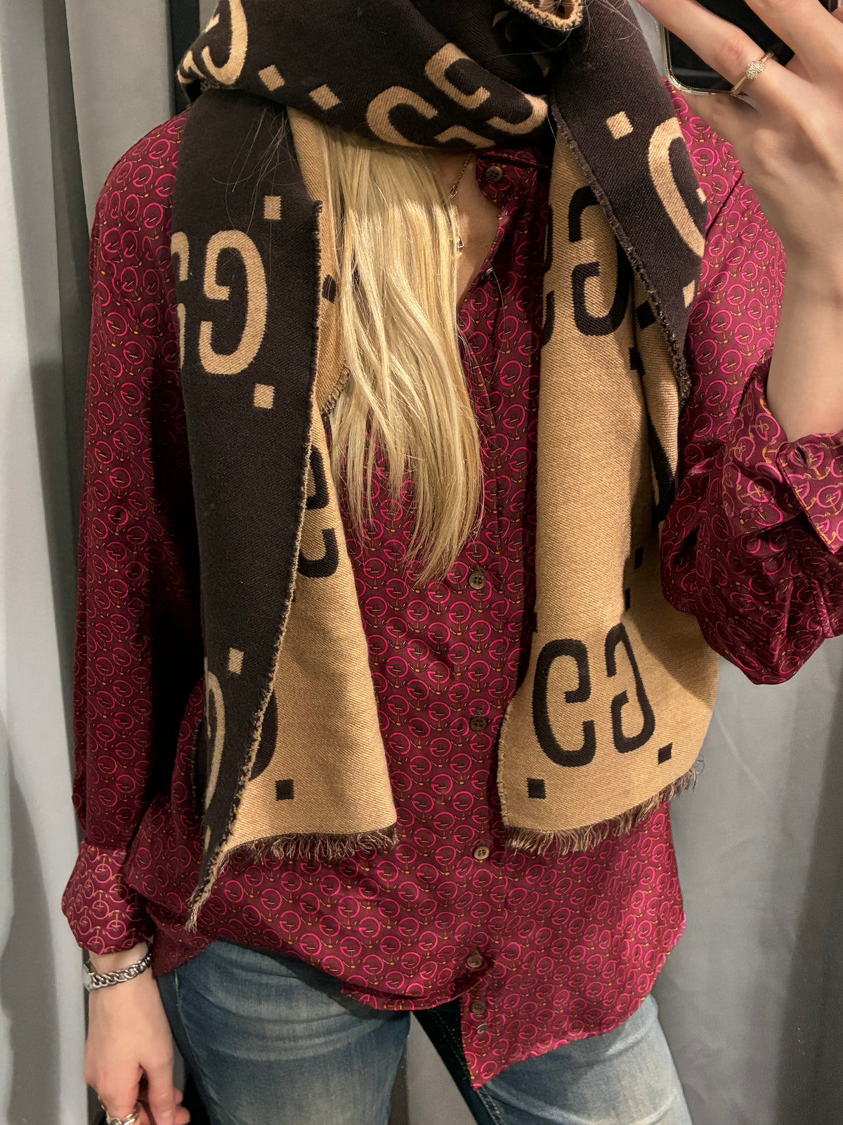 Gucci GG Scarf - Brown & Beige