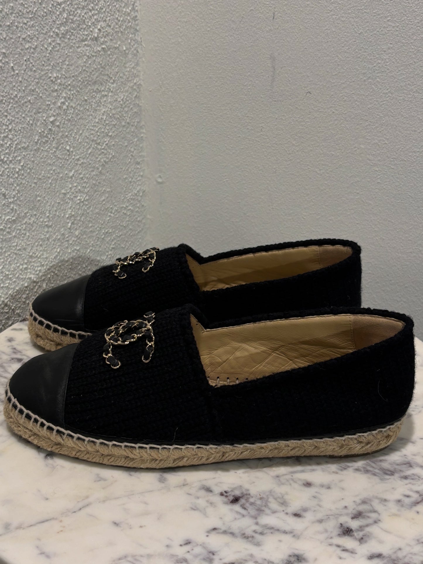 Chanel Espadrilles – Black Wool & Luxury CC Logos – EU 40