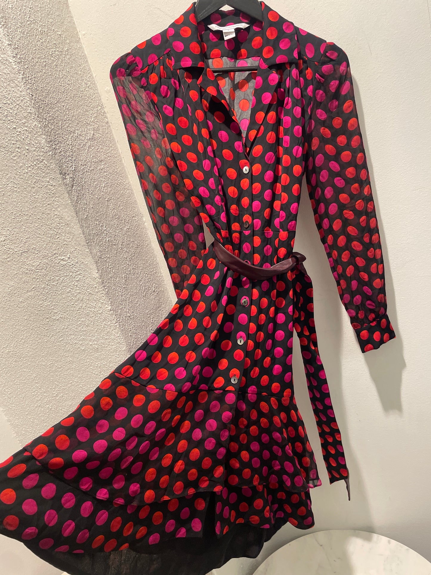 Diane von Furstenberg — Catherine Two Silk Dress in "Giraffe Daze Dot" - Size S