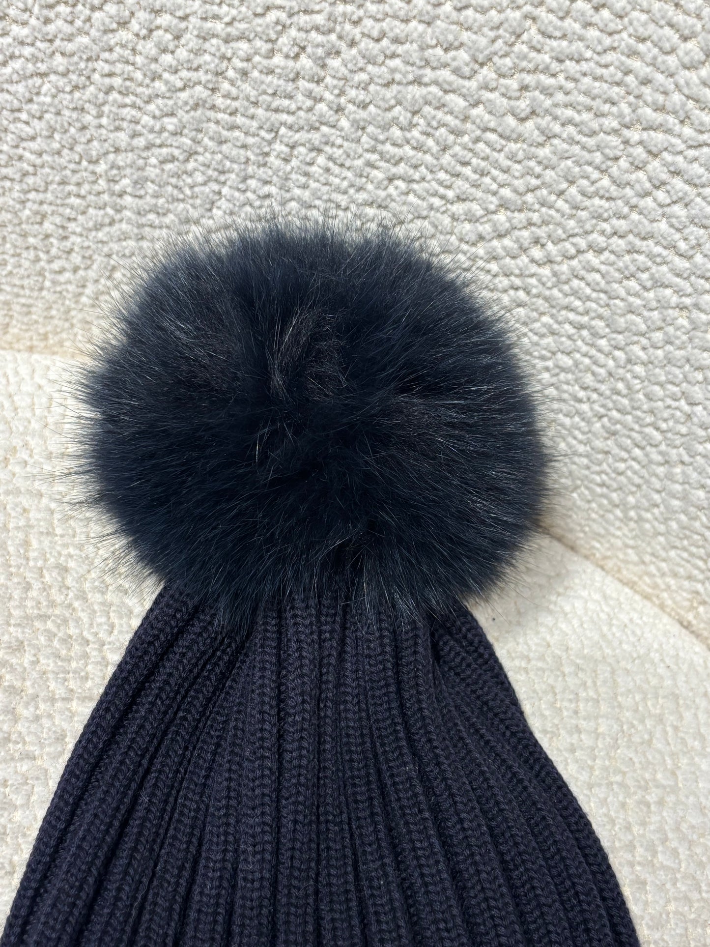 Moncler Beanie - Pom-Pom - Navy