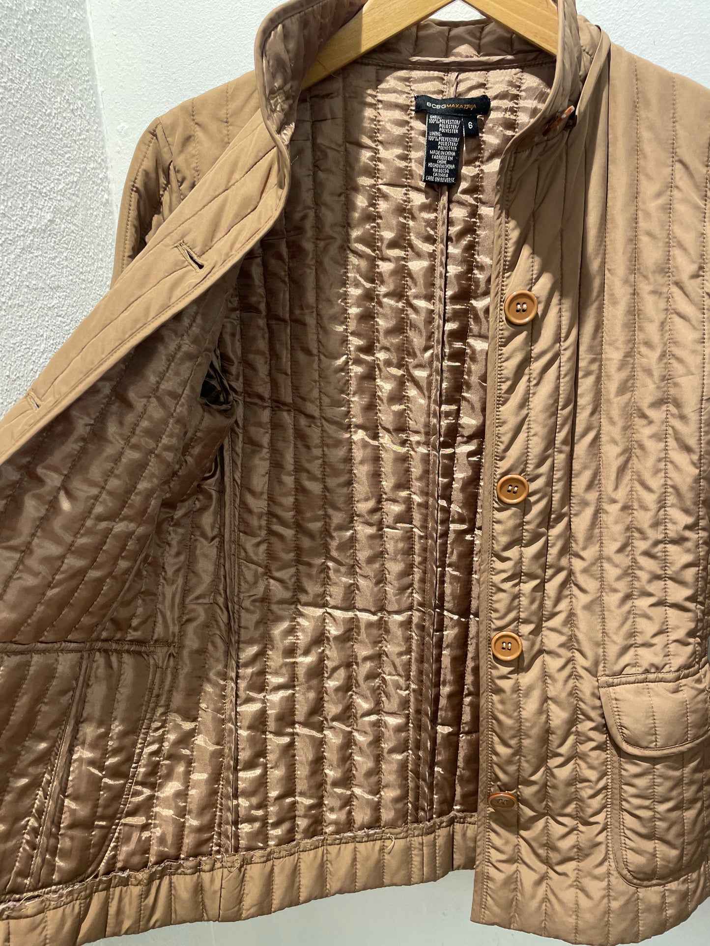 BCBGMAXAZRIA Lightweight Quilted Jacket – Camel - S