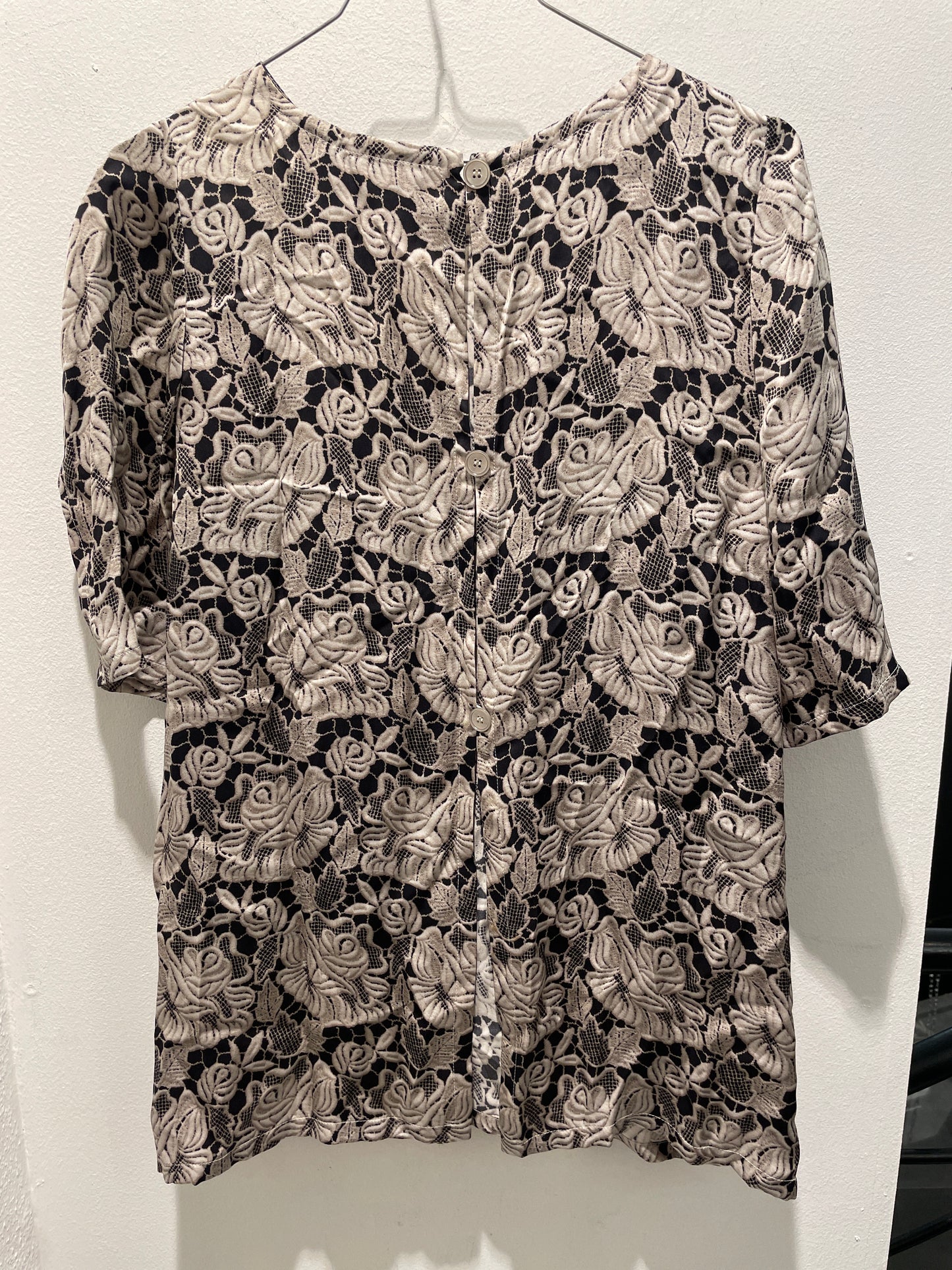 Stella McCartney Floral Lace Overlay Silk Top - L