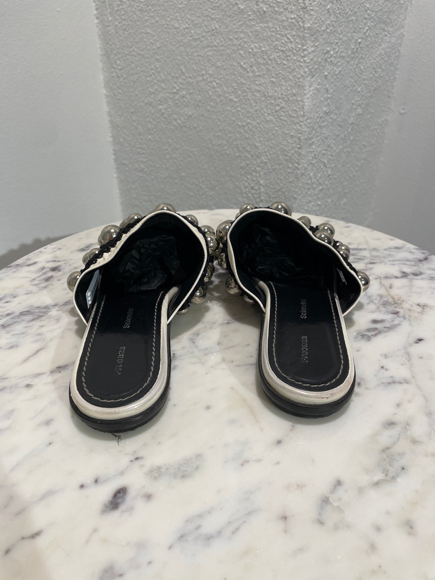 Proenza Schouler - Studded leather mules - 36