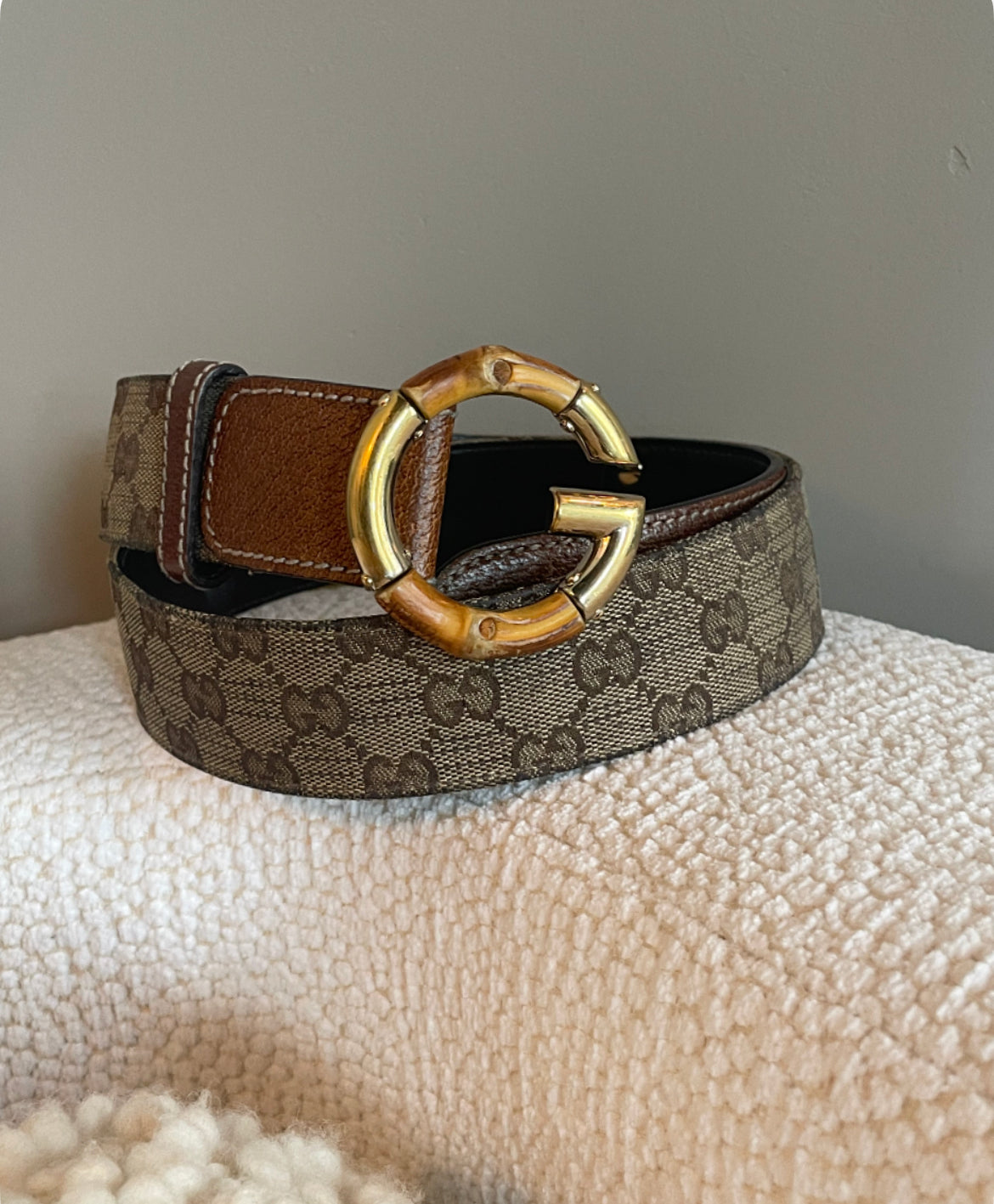 Gucci - Bambus logo bælte - 90