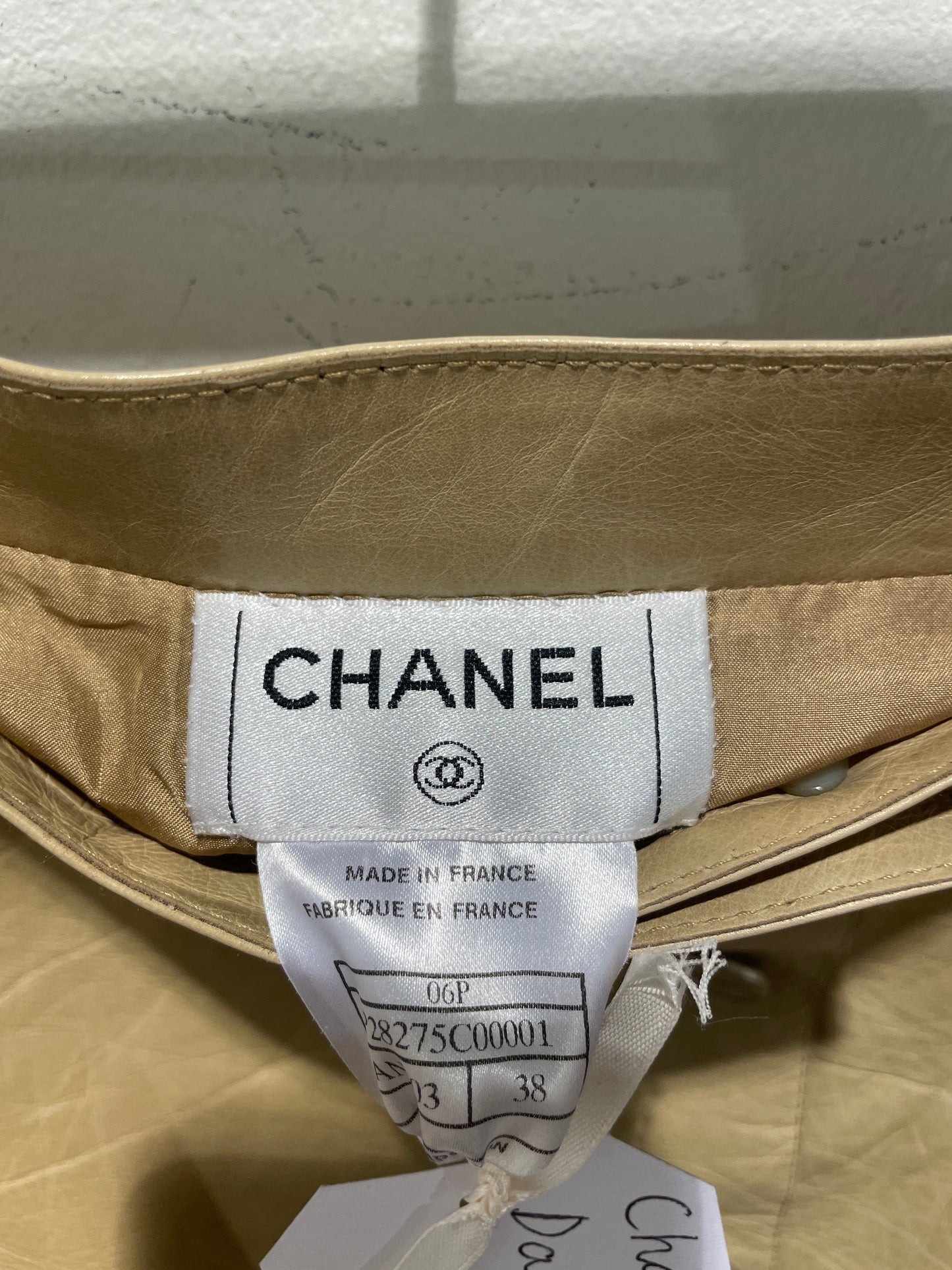 Chanel Skirt – Calfskin Leather in Beige - S