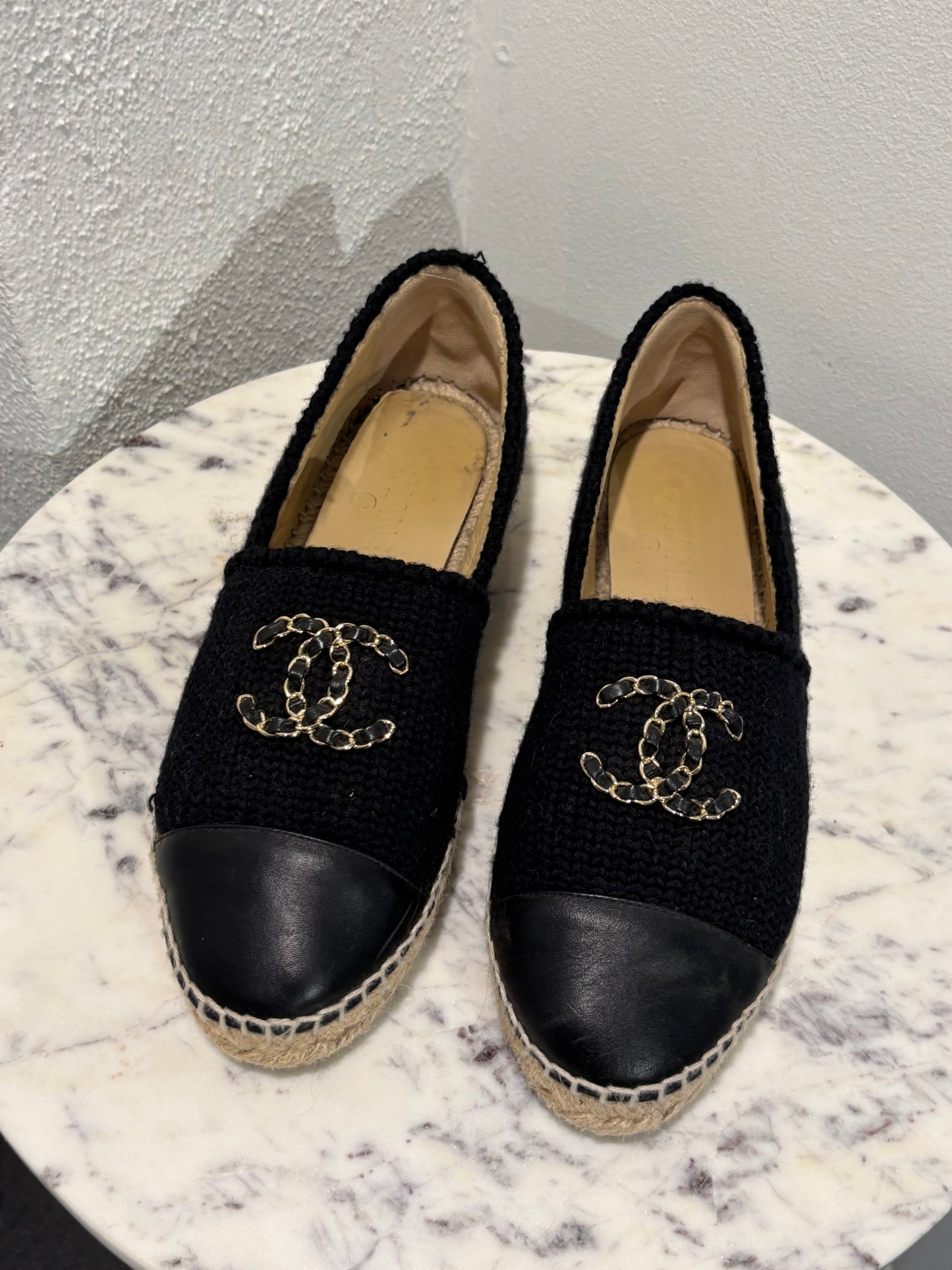 Chanel Espadrilles – Black Wool & Luxury CC Logos – EU 40