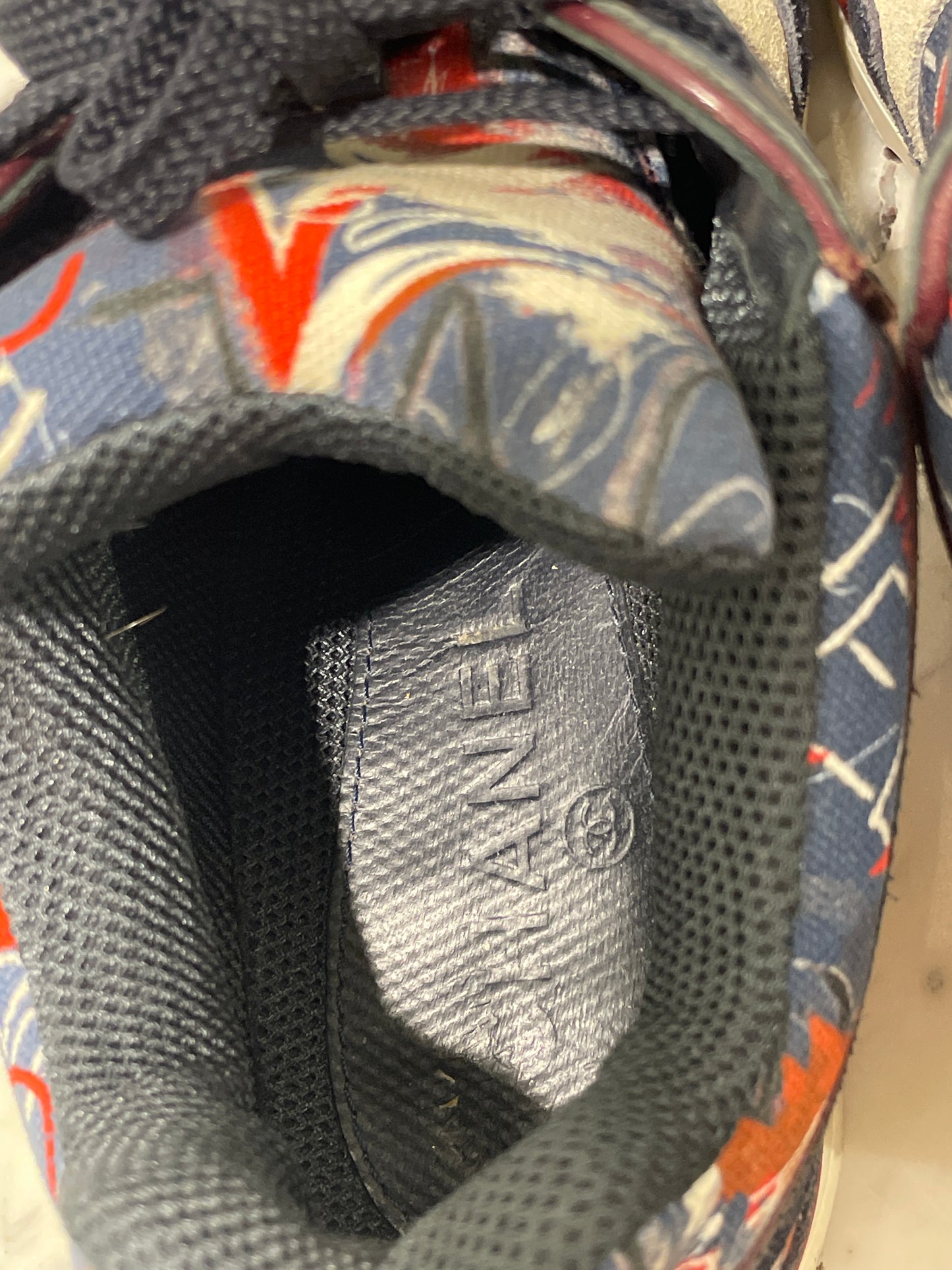 Chanel Vintage Graffiti Suede and Canvas CC Sneakers - 38,5