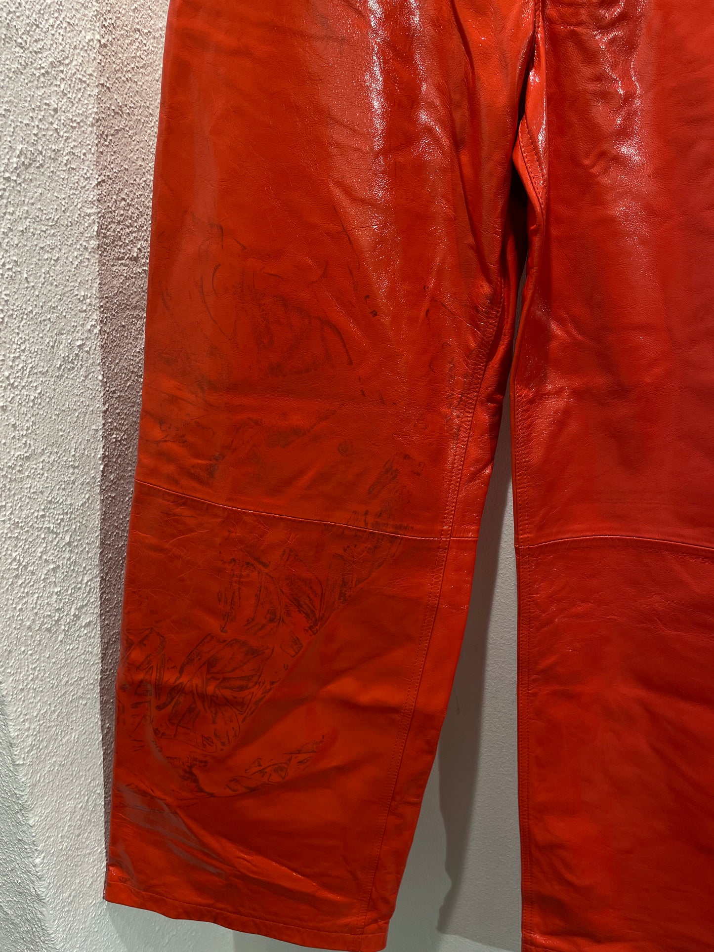 Stella Nova - Leather Pants - Coral Red - Medinas Wardrobe - EU36