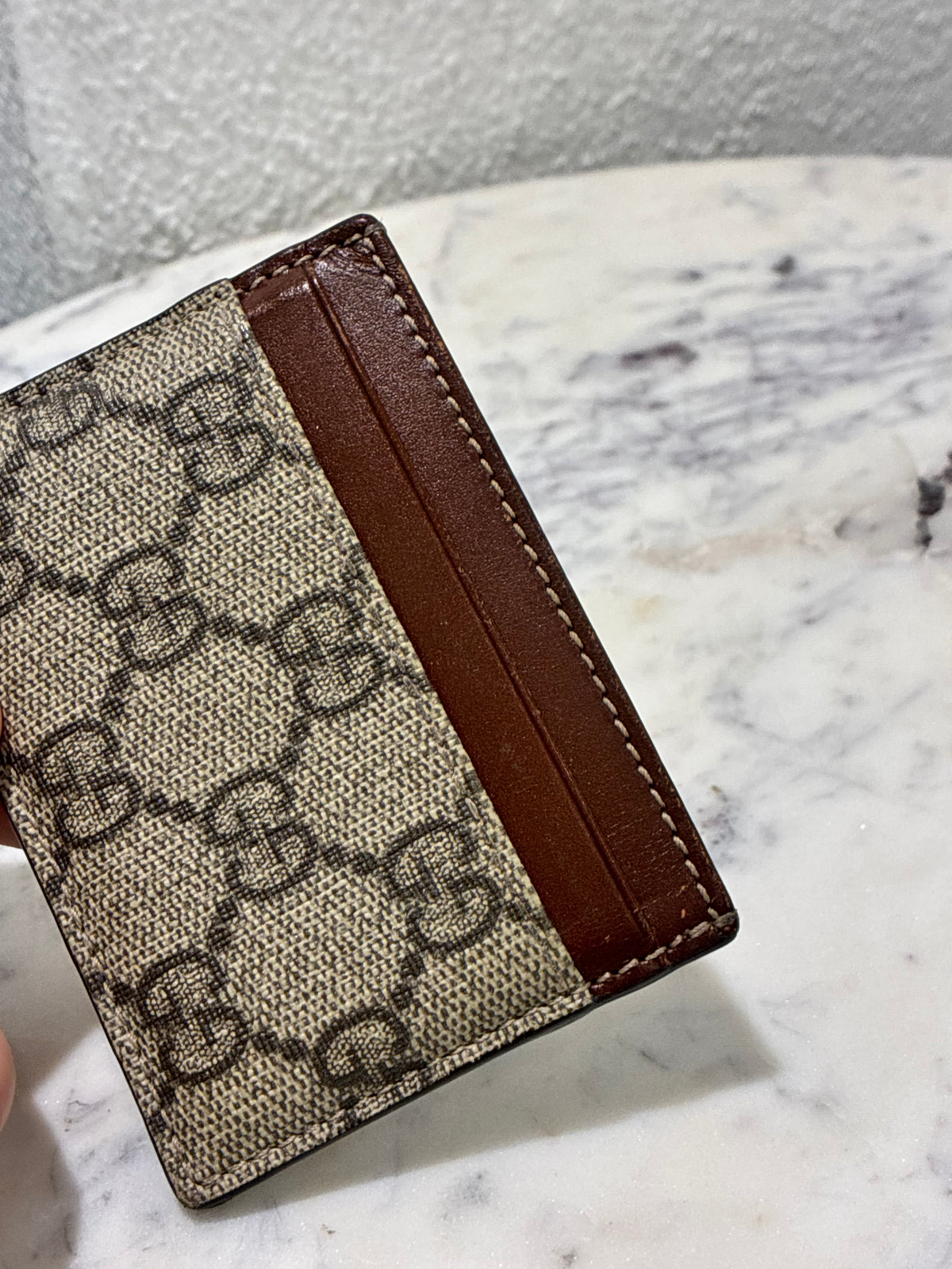 Gucci Cardholder - Monogram & Brown Leather