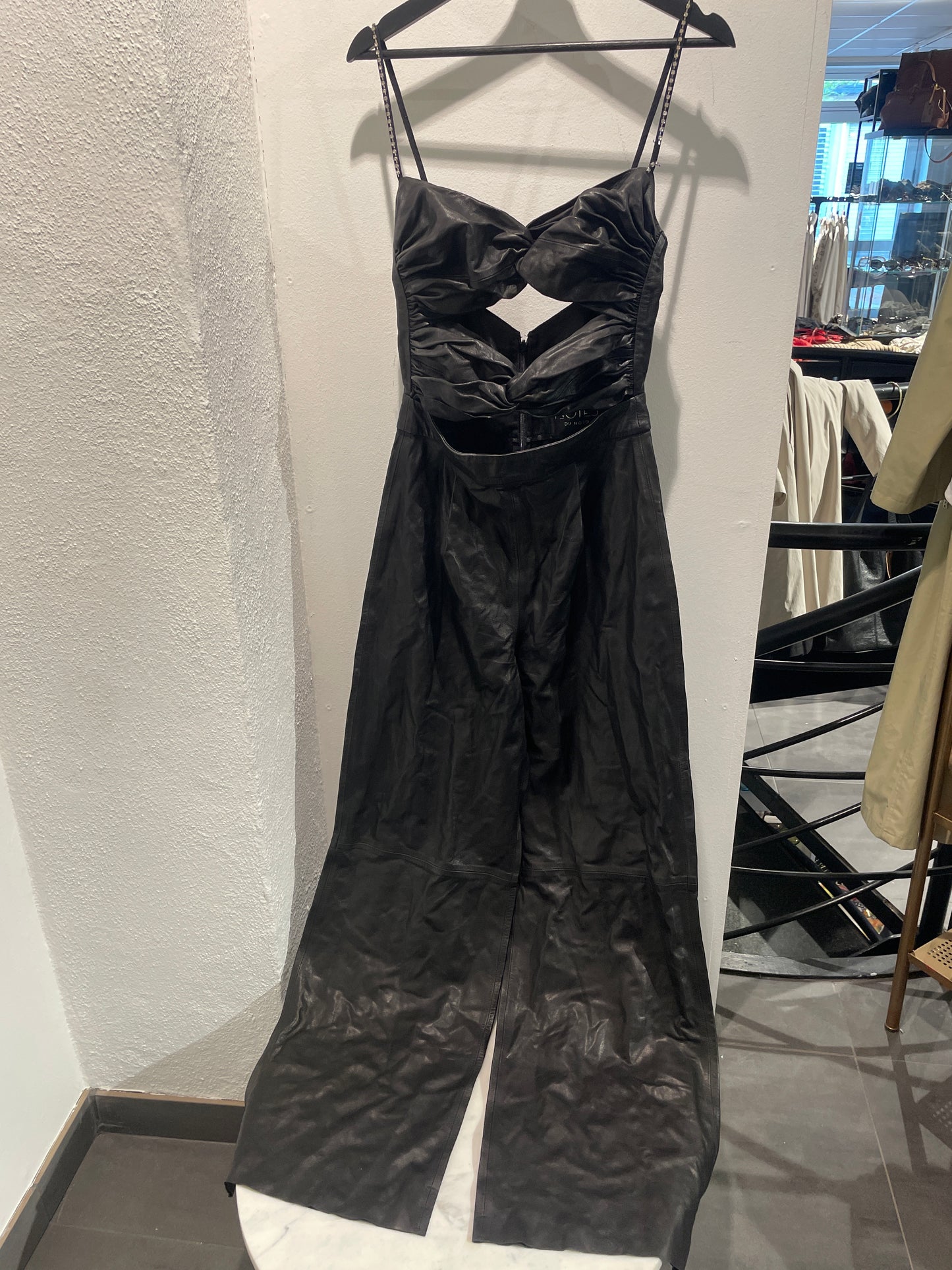 Notes du Nord - Jumpsuit - leather w. crystal straps - 36 - Medinas Wardrobe