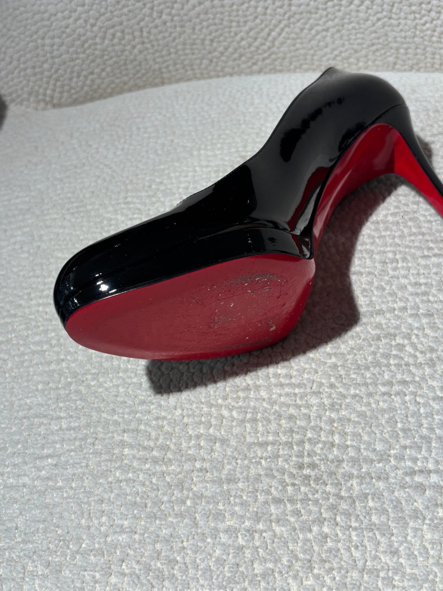 Christian Louboutin Heels – Black Patent Leather with Red Soles - EU 38
