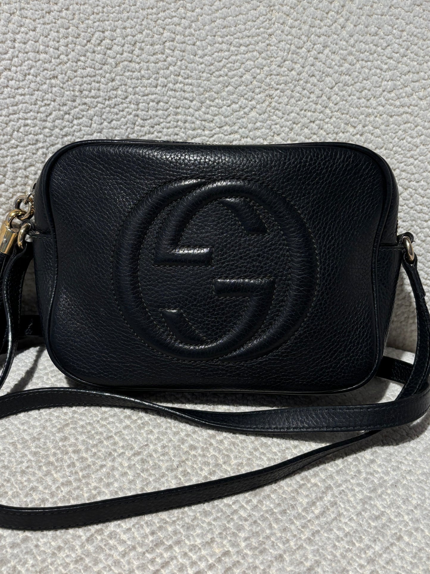 Gucci Disco Soho Bag - Black Leather & Gold Hardware