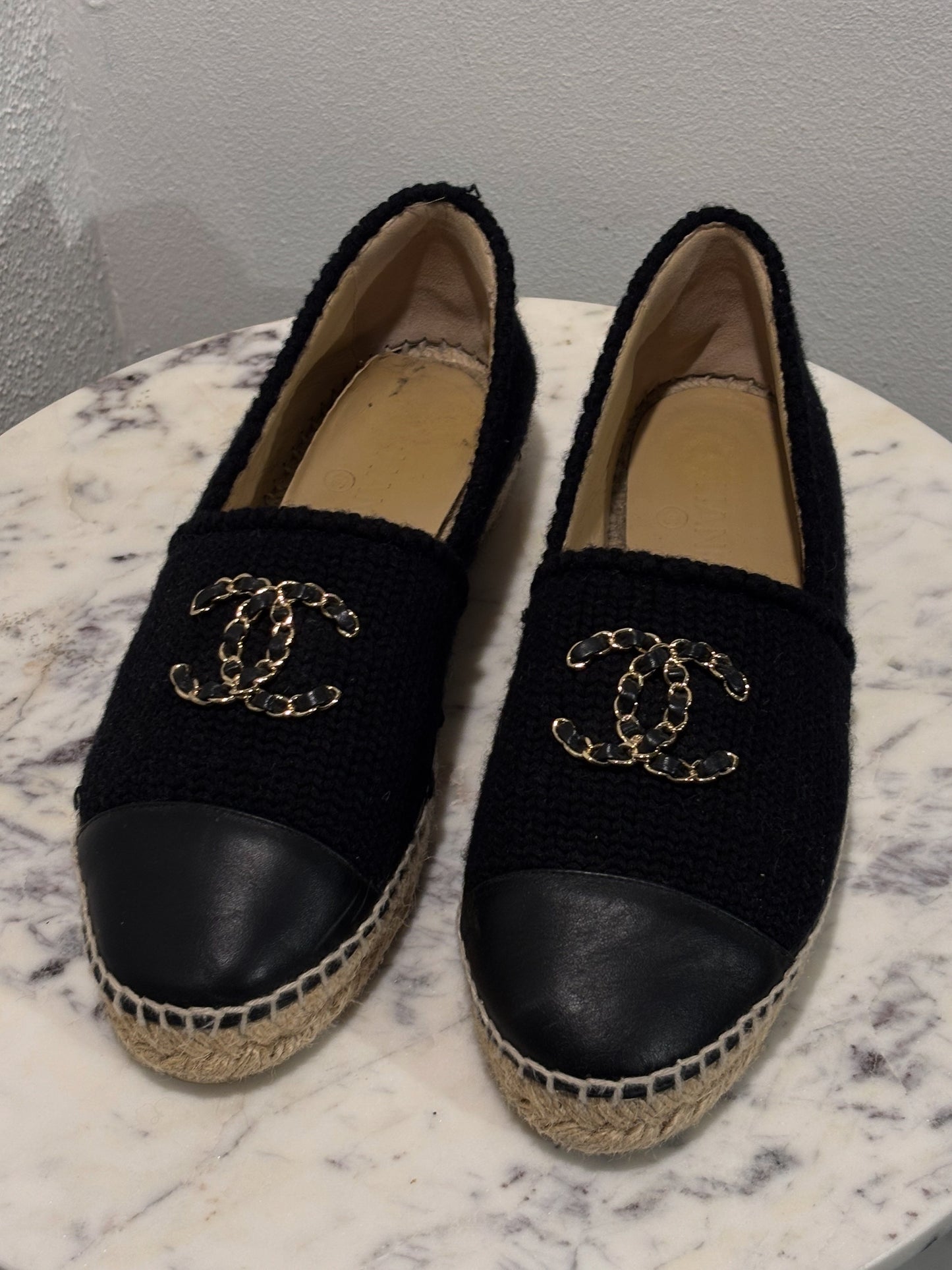 Chanel Espadrilles – Black Wool & Luxury CC Logos – EU 40