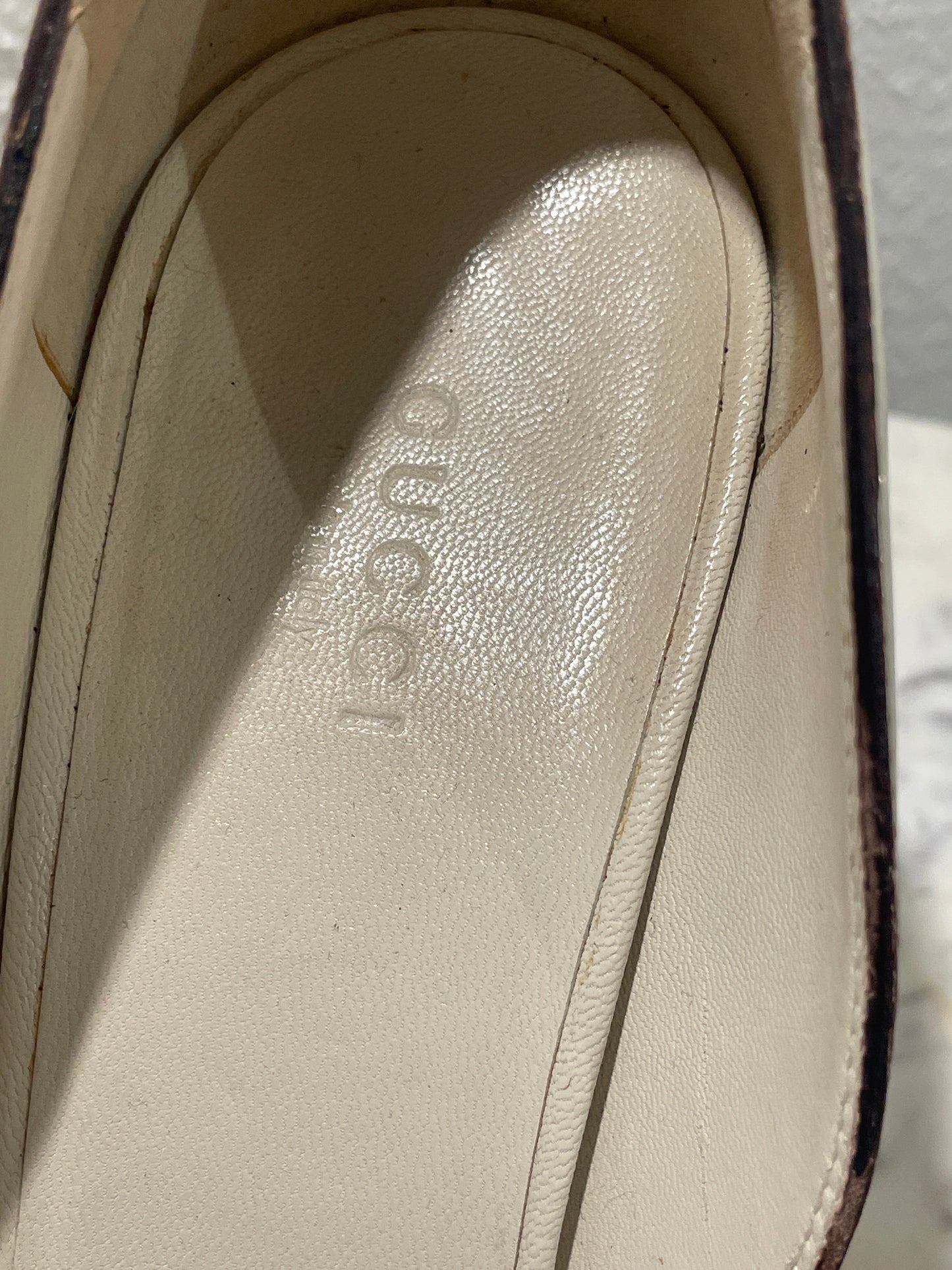 Gucci Ivory Horsebit Bamboo Leather Heels - 38,5 C