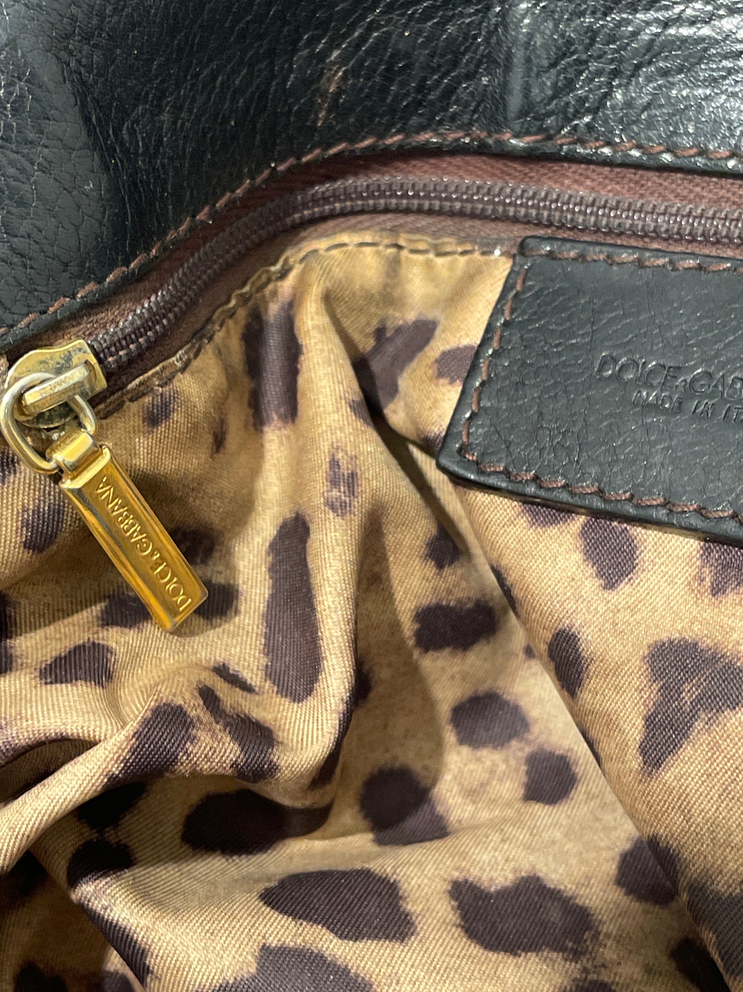 Dolce & Gabbana Vintage Distressed Leather Hobo Bag
