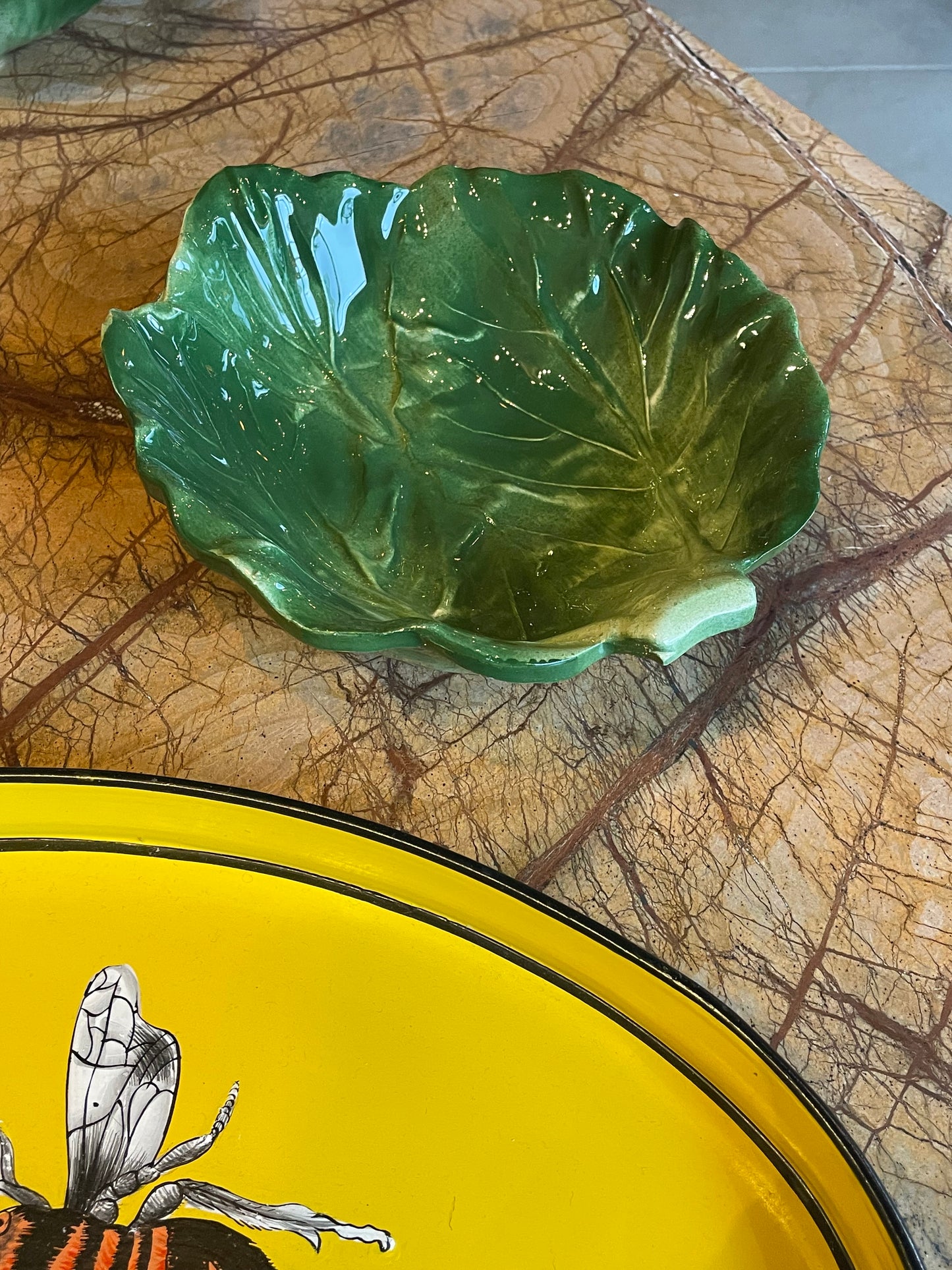 Lille skål som kålblad - Italiensk porcelæn