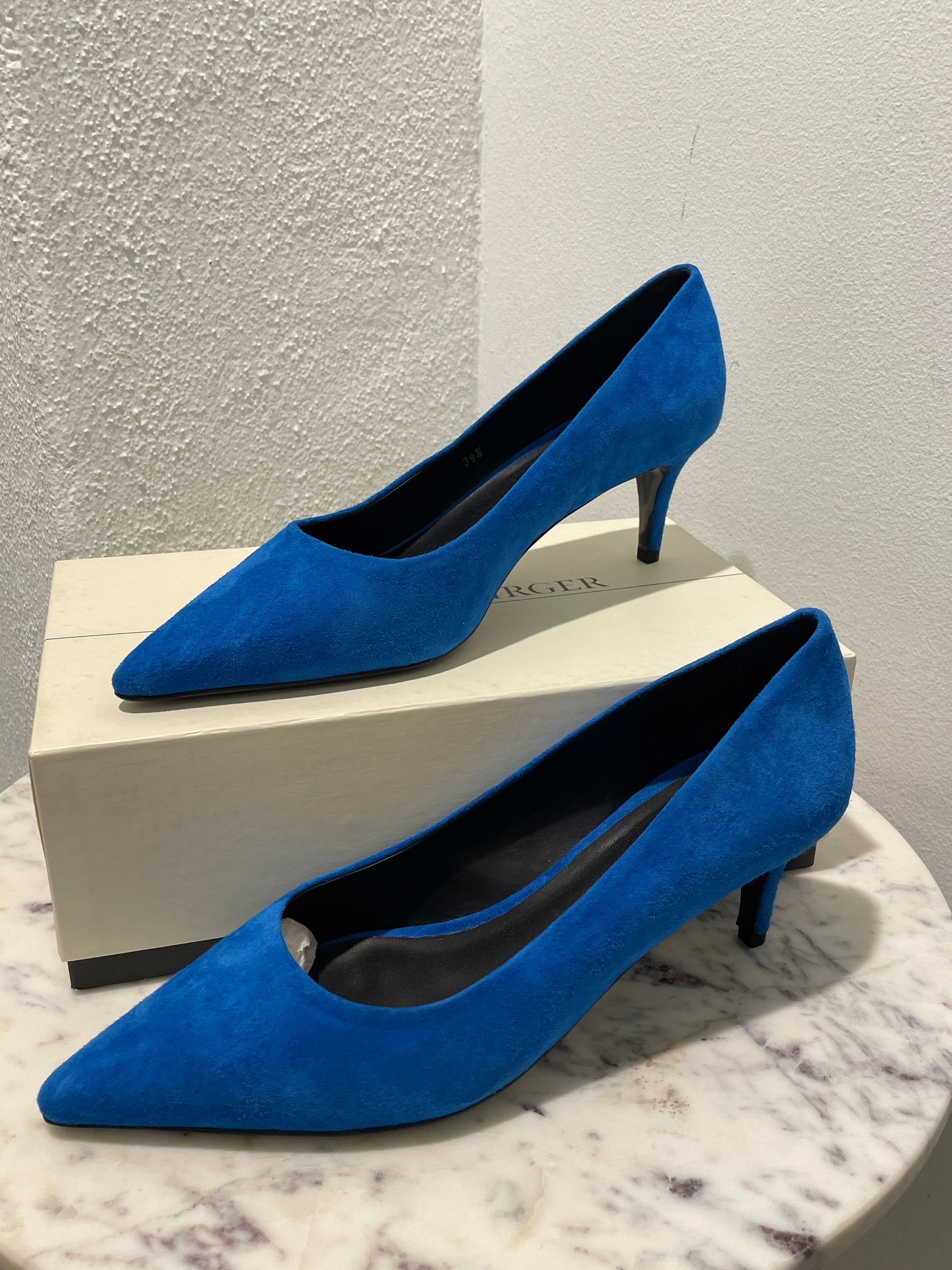 Malene Birger - Brand new Blue Suede Pointed-Toe Pumps – 39,5