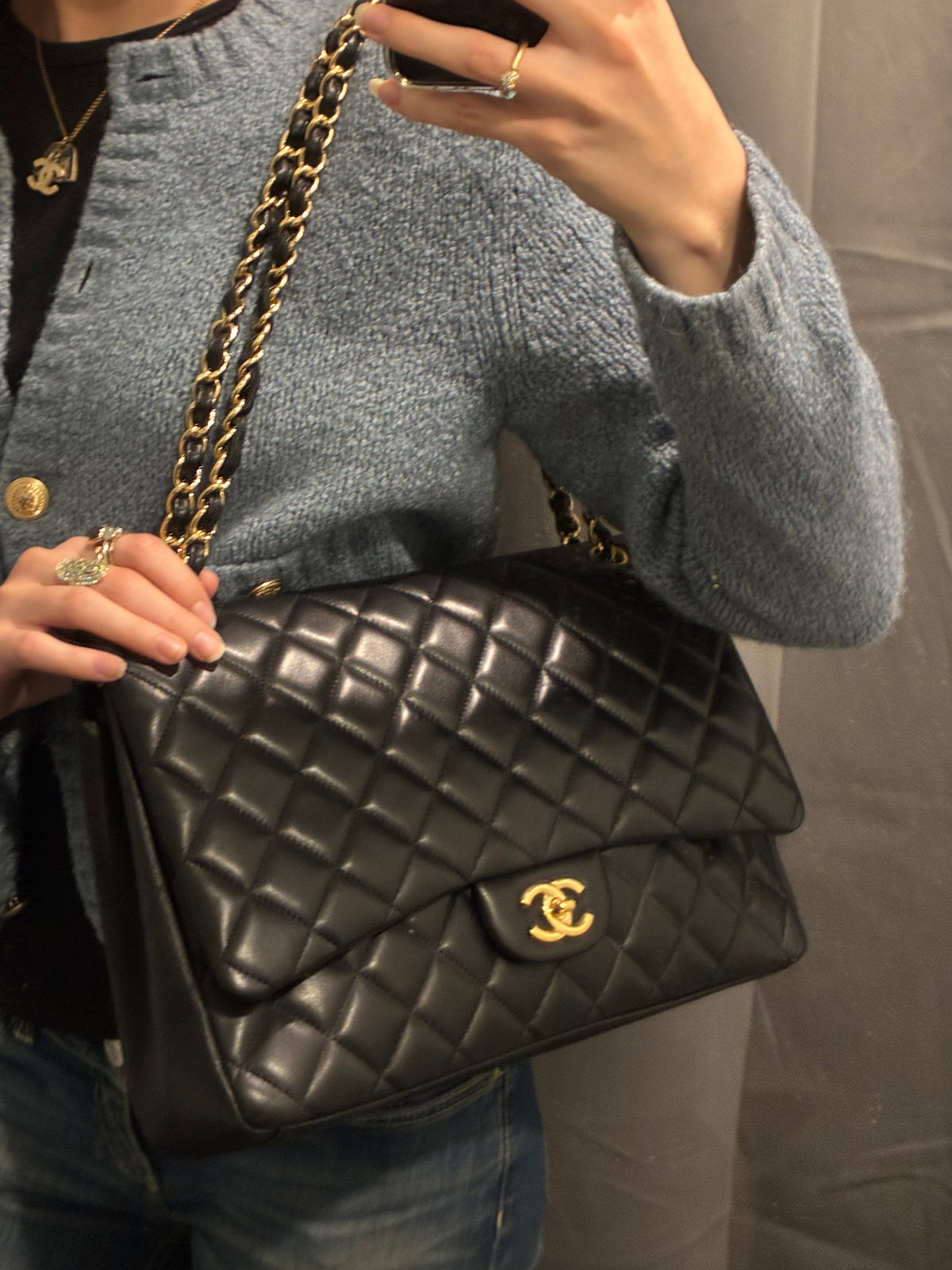 Chanel Jumbo Classic Single Flap – Black Lambskin & Gold Hardware