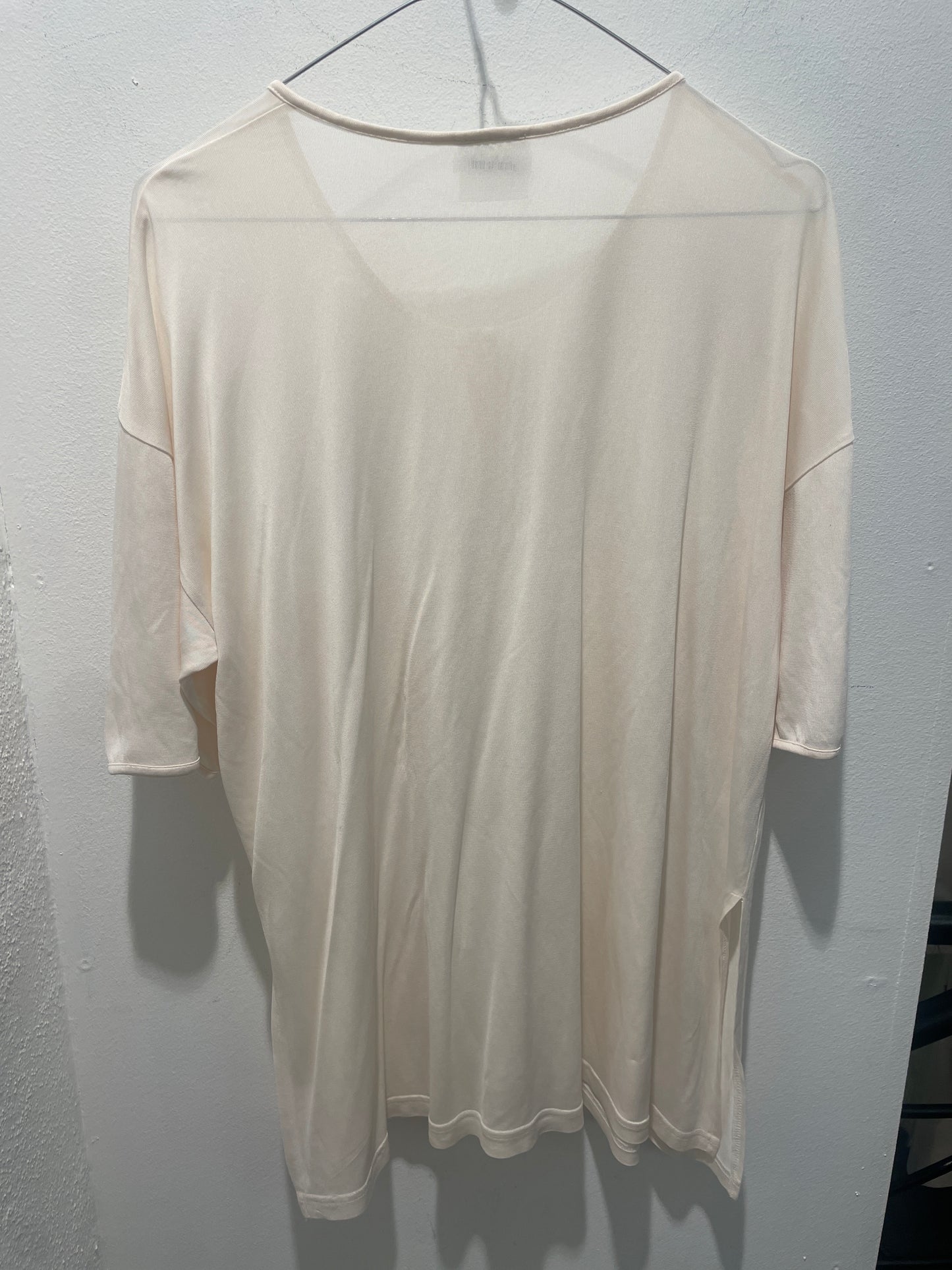 Honey Moon Ecru Pure Silk Henley Top - M/L