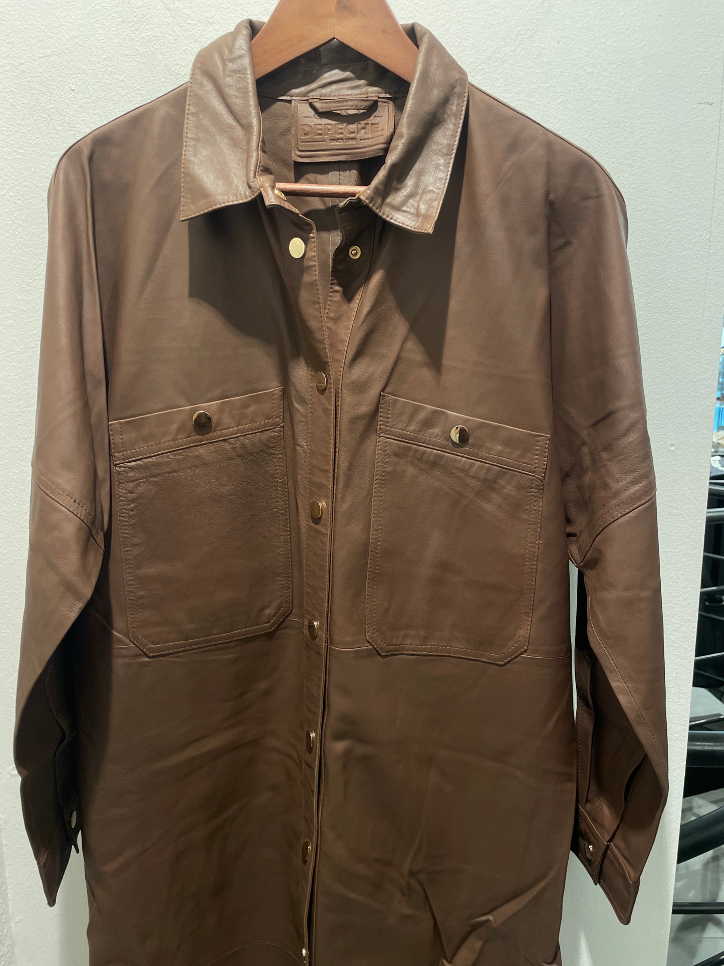 Depeche Leather Dress – Brown (New & Unworn) -S/M