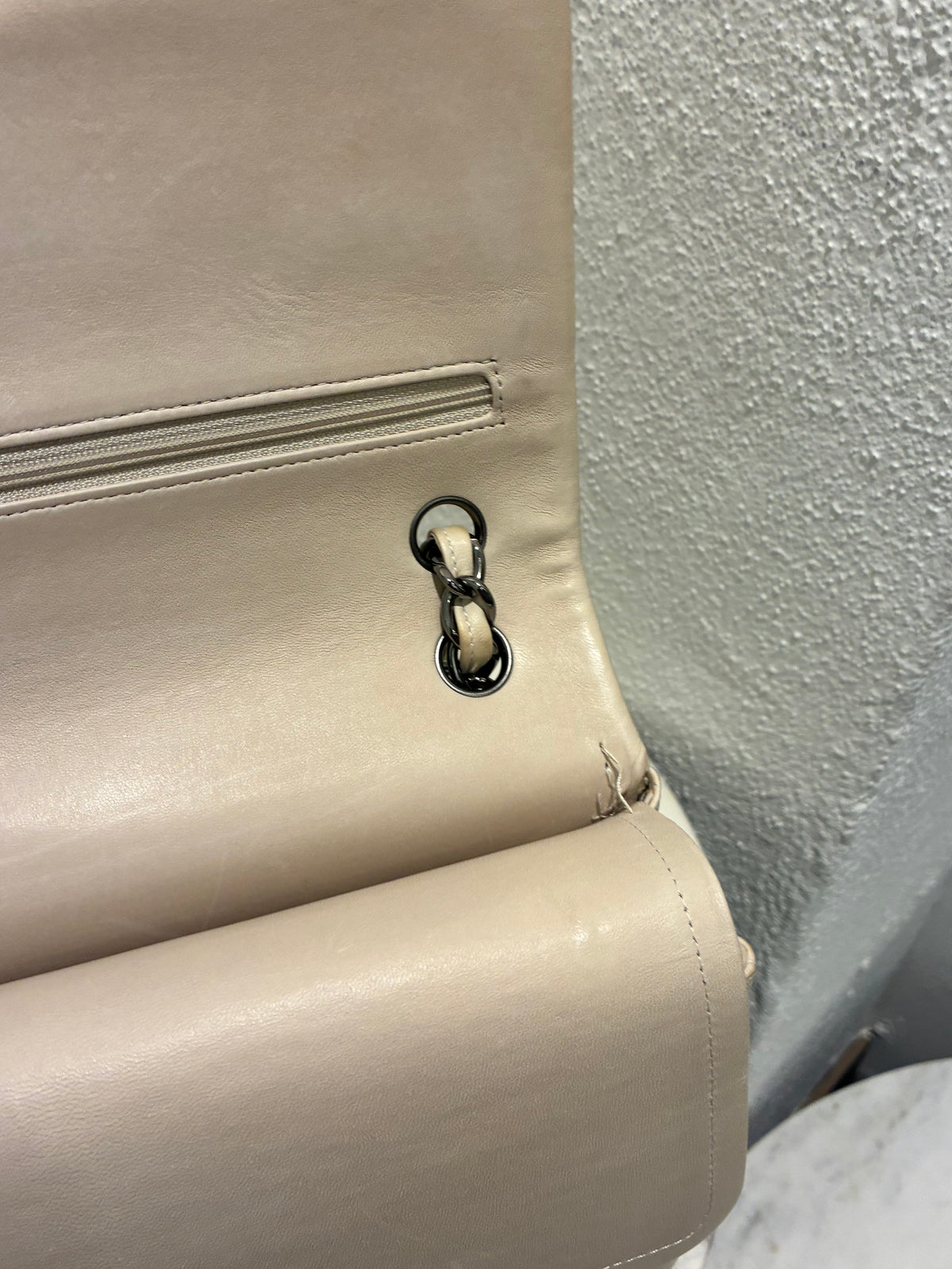 Chanel Classic Double Flap – Jumbo - Beige Lambskin & Dark Silver Hardware