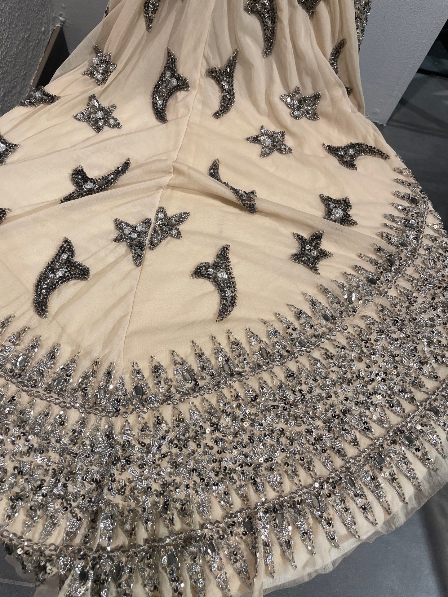 Diamond for Eden - dress - Nude w. paillets & beads - 1  - Medinas Wardrobe