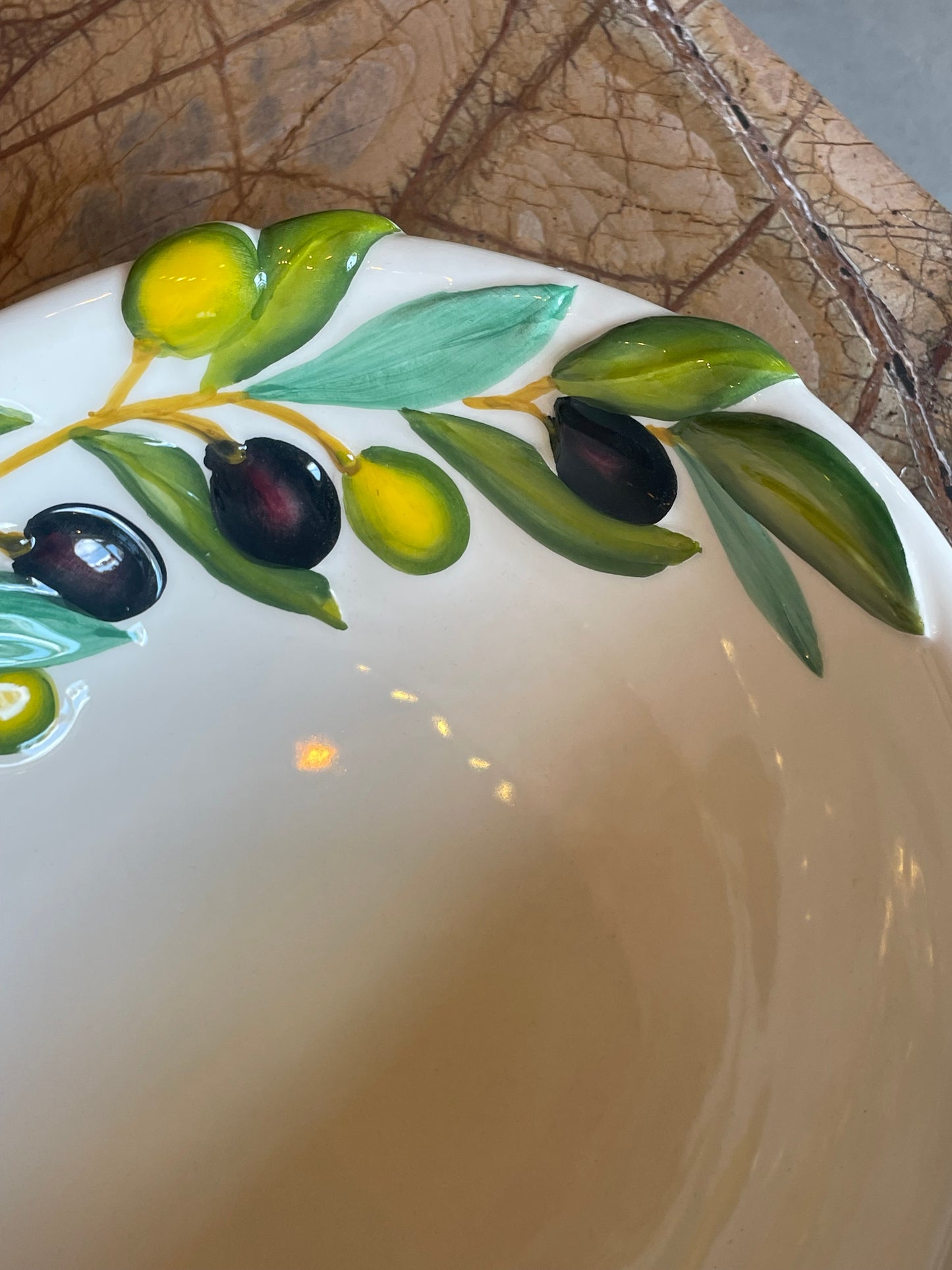 Skål med olivenranker - Italiensk porcelæn