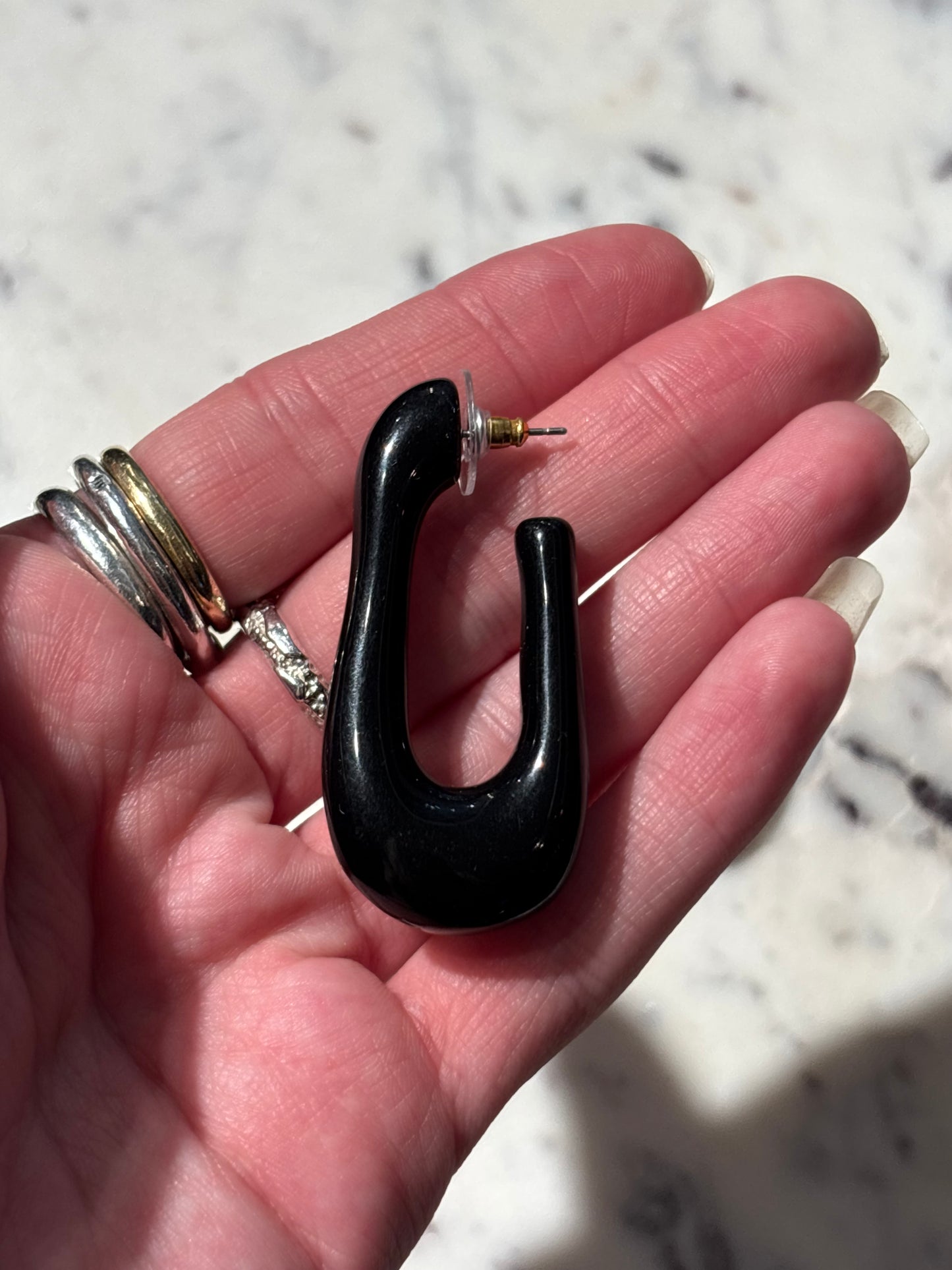 Pilgrim - Earrings - Black - Oblong - Medinas Wardrobe